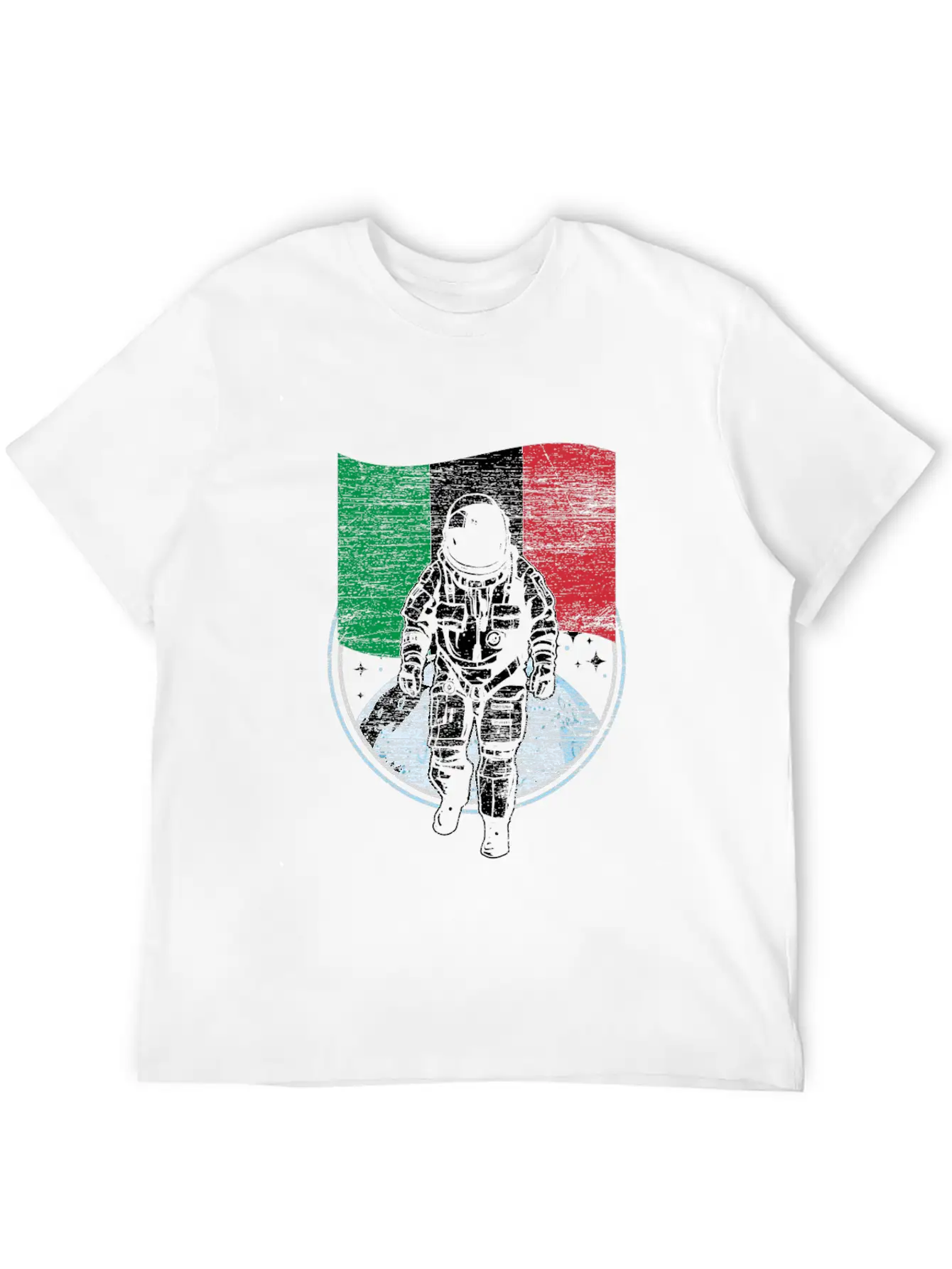 Astronaut Moon Italy Flag Classic Fit Graphic Tee For Daily Comfort – Unisex Cotton Shirt