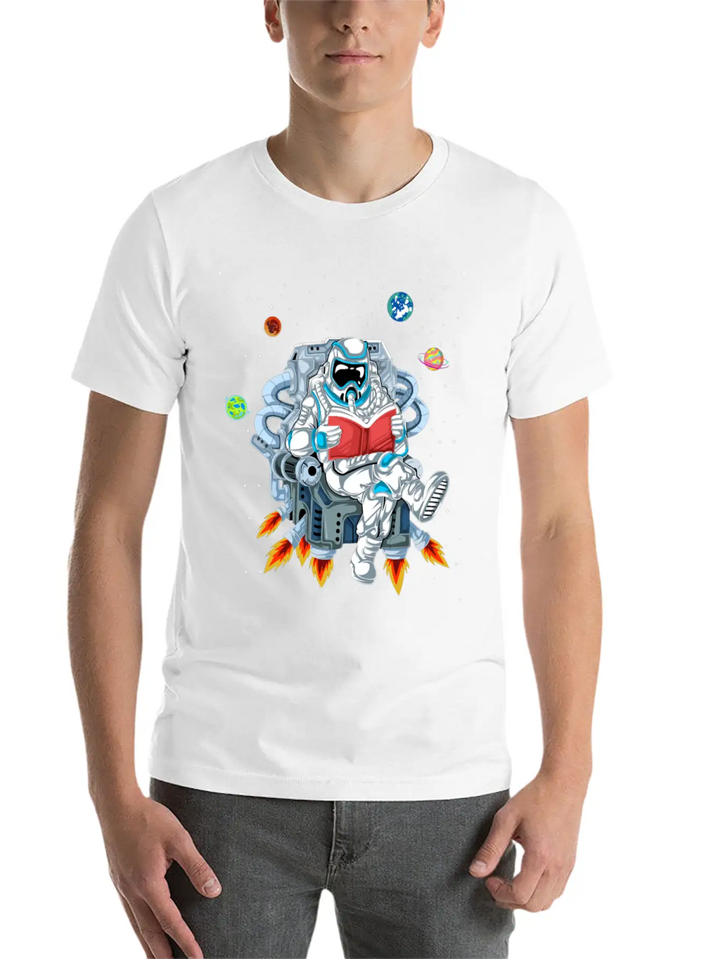 Astronaut Reading Unisex Casual T-Shirt – Clean Design For Daily Comfort
