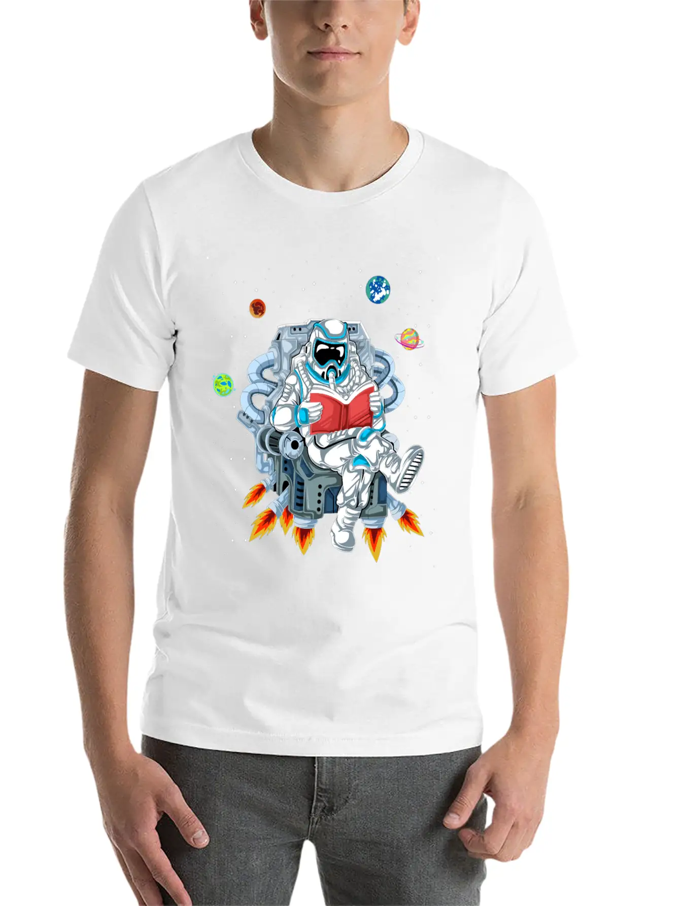 Astronaut Reading Unisex Casual T-Shirt – Clean Design For Daily Comfort
