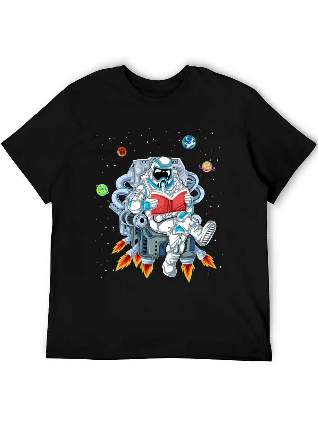 Astronaut Reading Unisex Casual T-Shirt – Clean Design For Daily Comfort