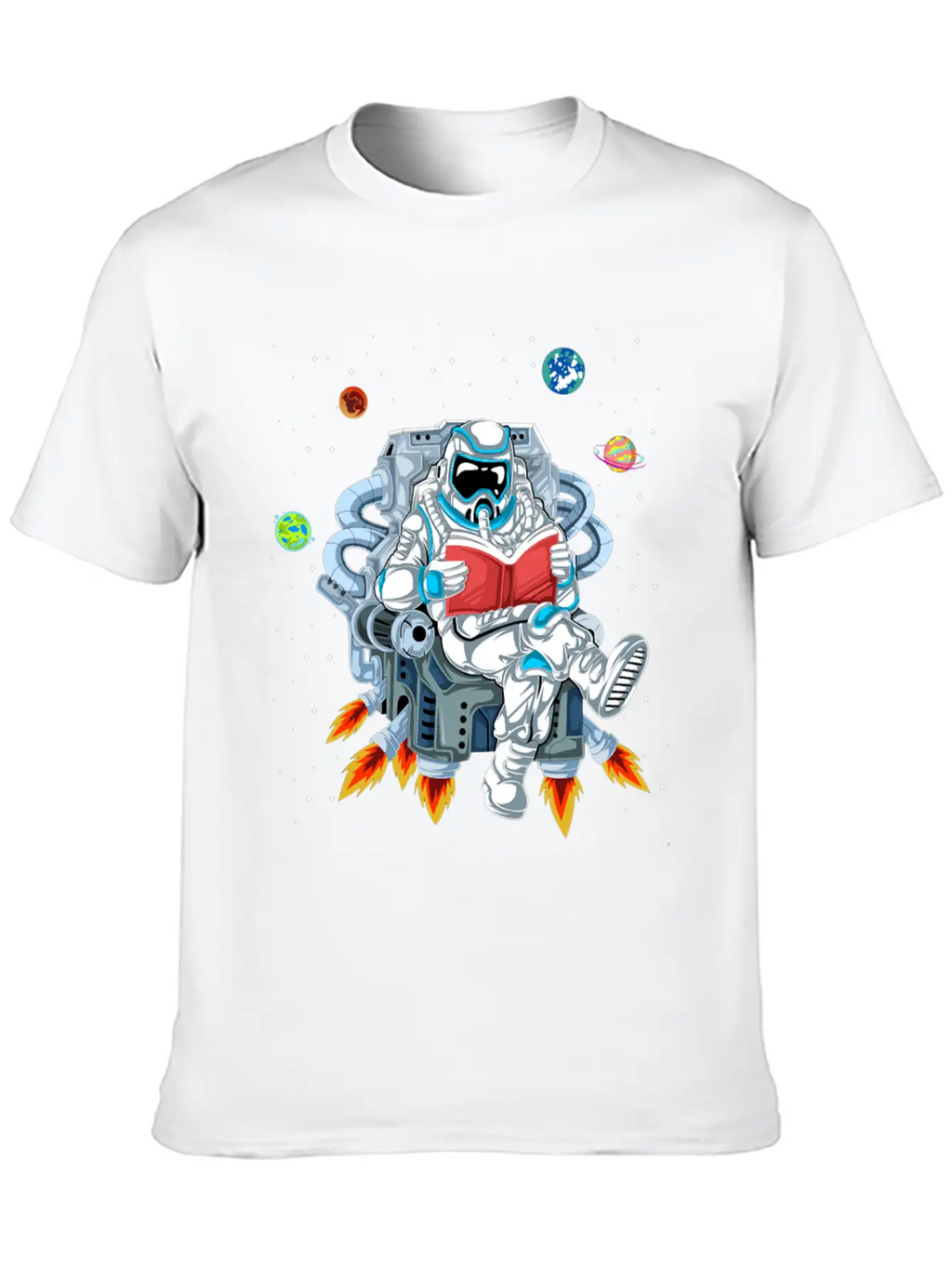 Astronaut Reading Unisex Casual T-Shirt – Clean Design For Daily Comfort