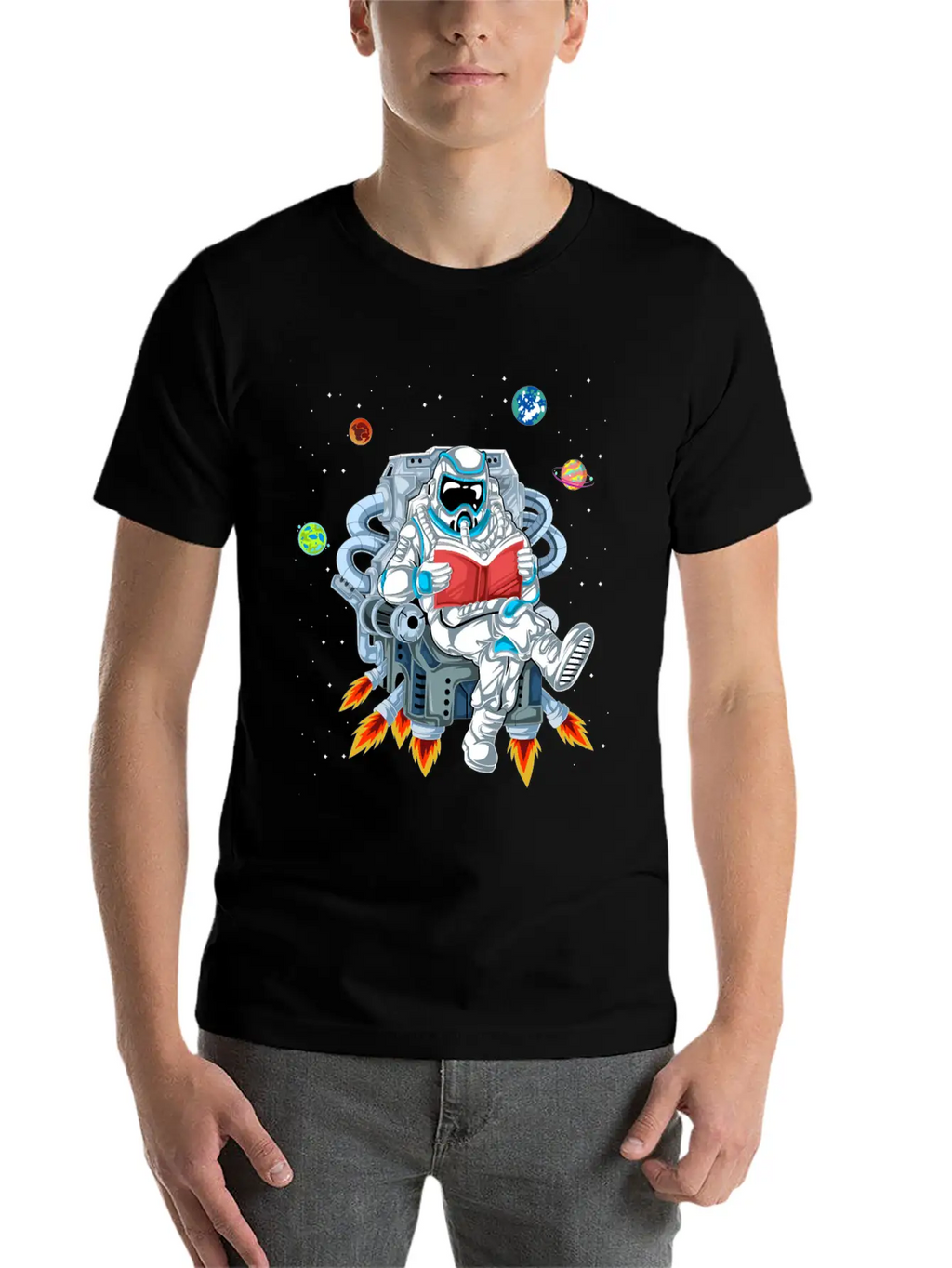 Astronaut Reading Unisex Casual T-Shirt – Clean Design For Daily Comfort