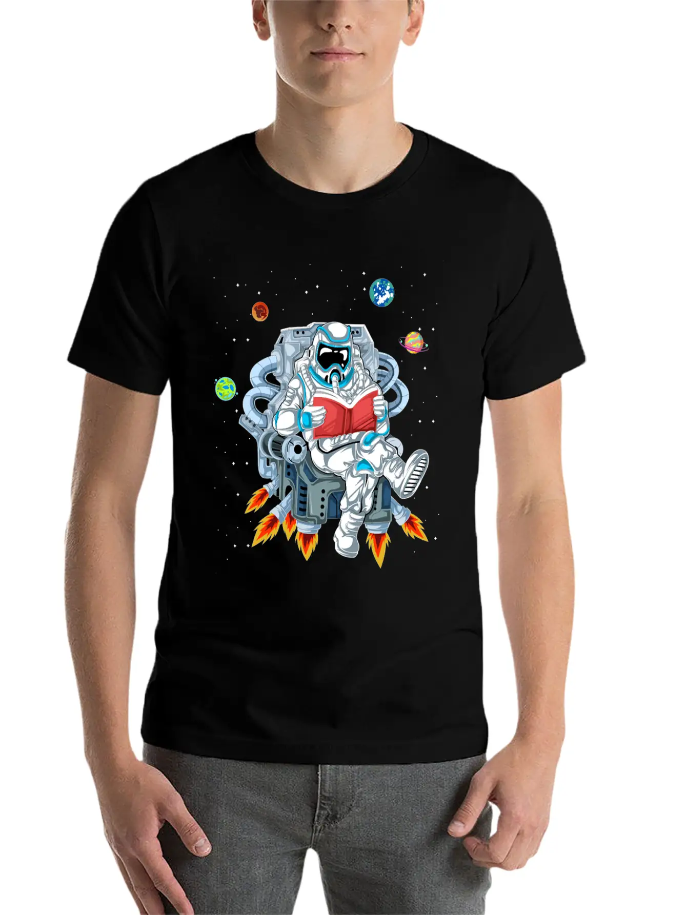 Astronaut Reading Unisex Casual T-Shirt – Clean Design For Daily Comfort