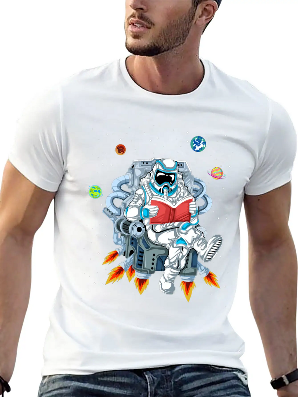 Astronaut Reading Unisex Casual T-Shirt – Clean Design For Daily Comfort