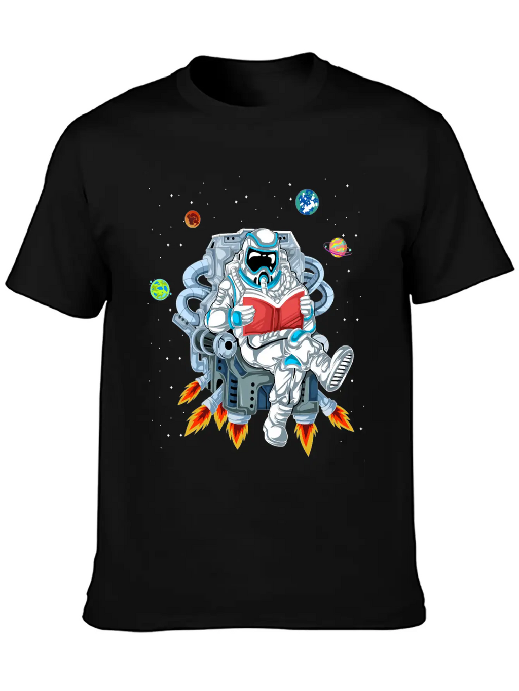 Astronaut Reading Unisex Casual T-Shirt – Clean Design For Daily Comfort