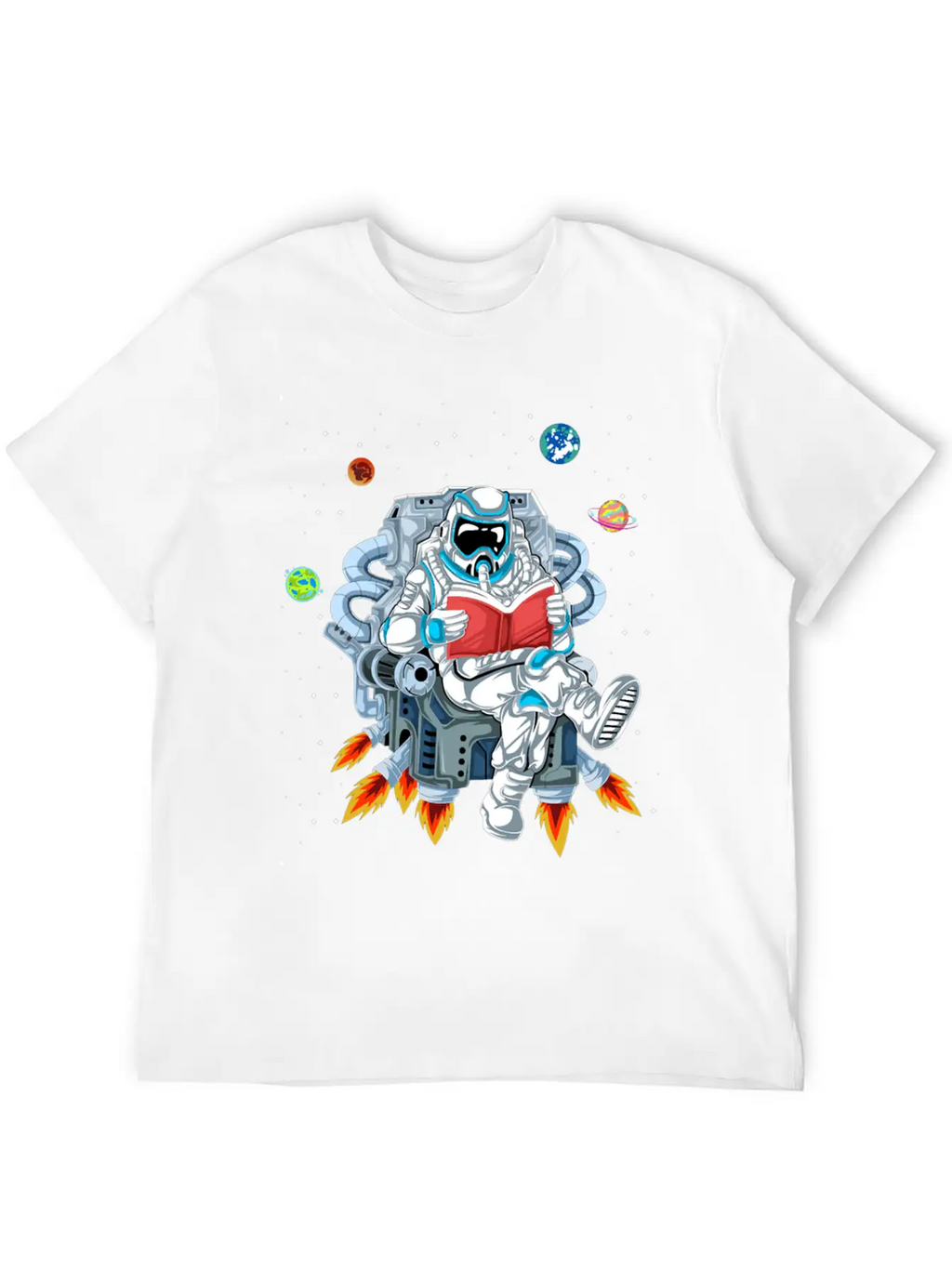 Astronaut Reading Unisex Casual T-Shirt – Clean Design For Daily Comfort