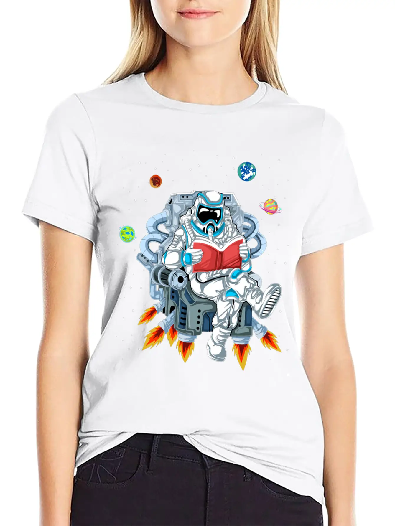 Astronaut Reading Unisex Casual T-Shirt – Clean Design For Daily Comfort