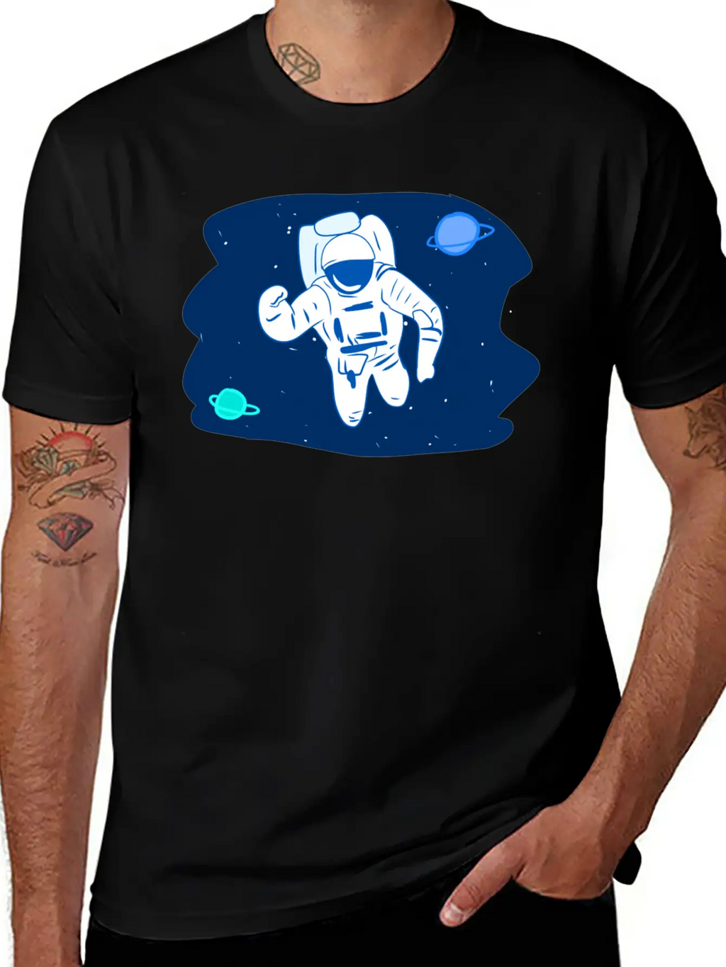 Astronaut Stars Star Planets Planet Space Breathable Soft Cotton T-Shirt – Timeless Casual Look