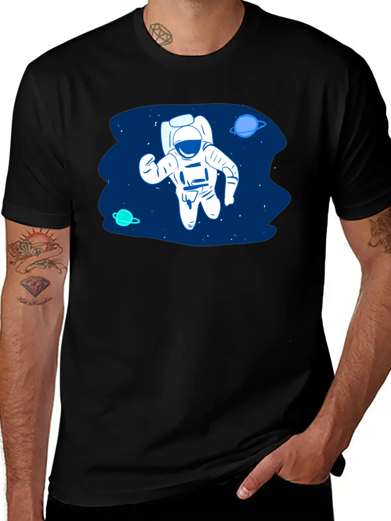 Astronaut Stars Star Planets Planet Space Breathable Soft Cotton T-Shirt – Timeless Casual Look