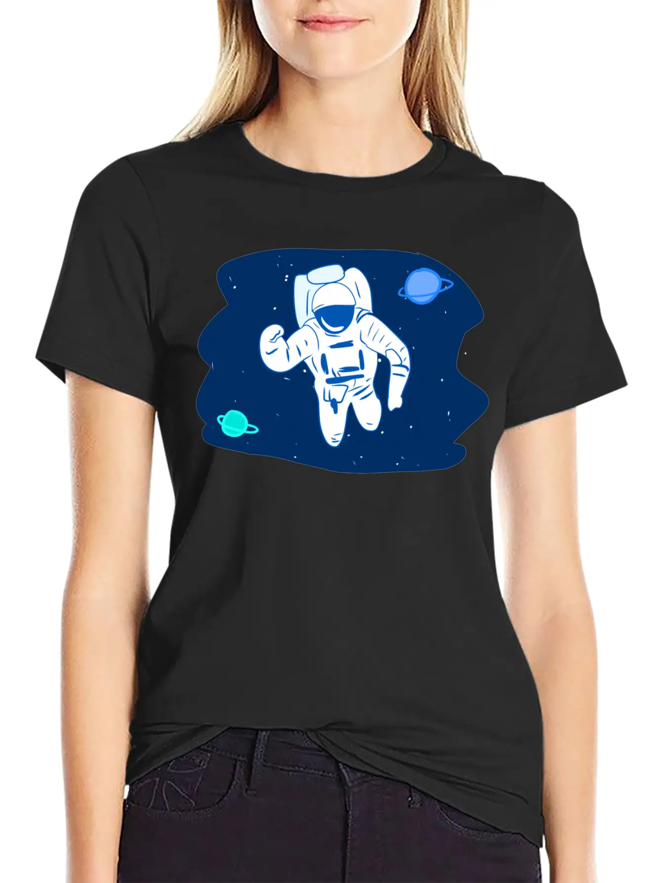 Astronaut Stars Star Planets Planet Space Breathable Soft Cotton T-Shirt – Timeless Casual Look