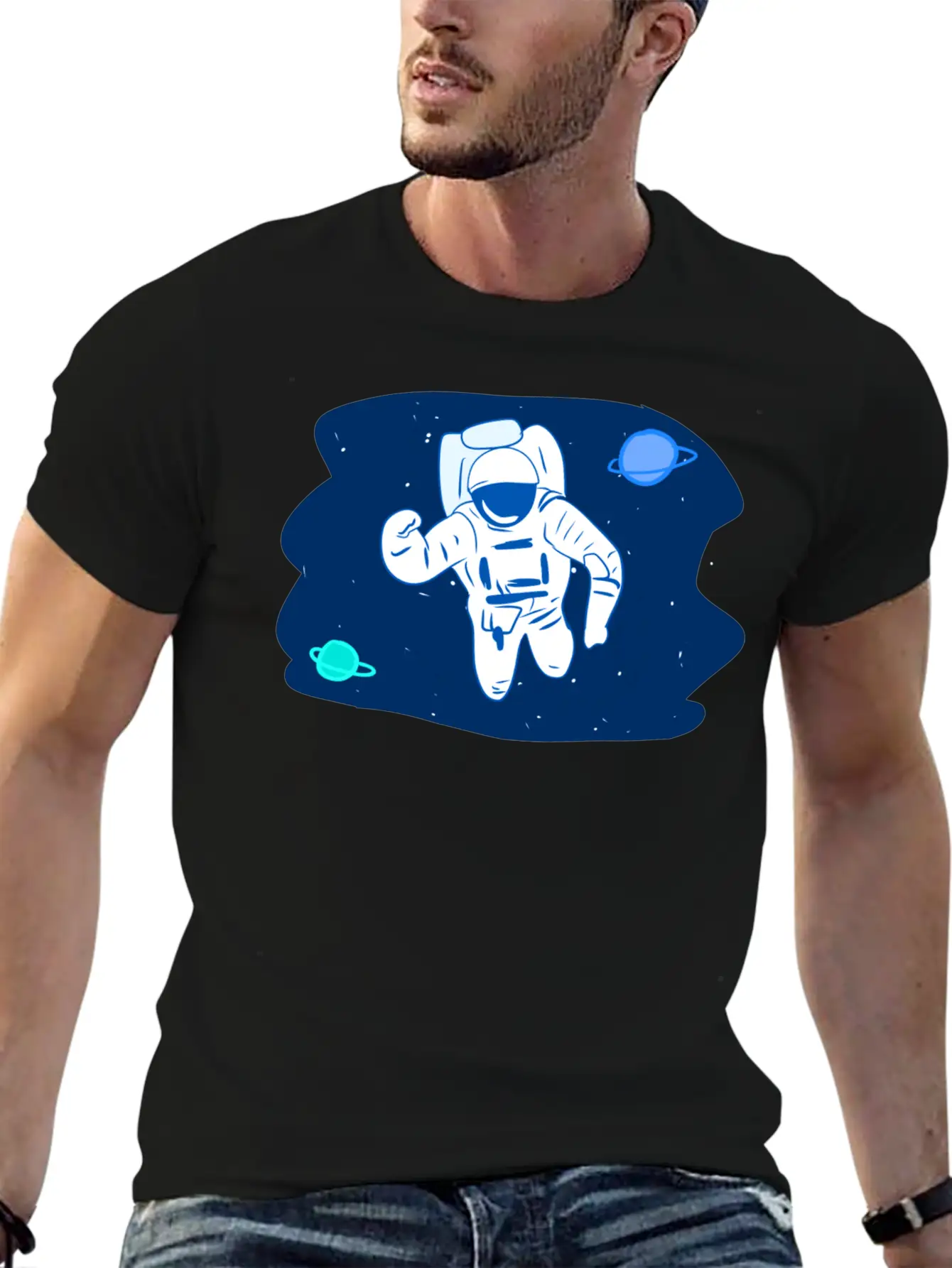Astronaut Stars Star Planets Planet Space Breathable Soft Cotton T-Shirt – Timeless Casual Look