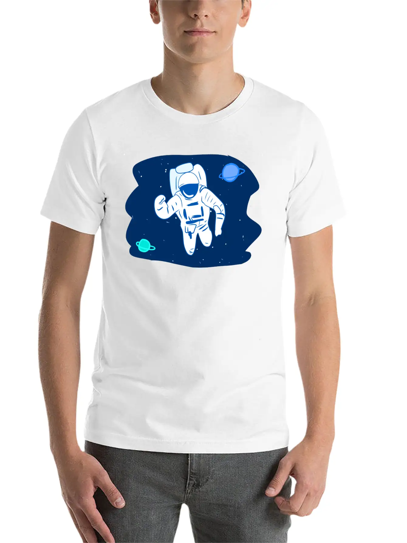Astronaut Stars Star Planets Planet Space Breathable Soft Cotton T-Shirt – Timeless Casual Look