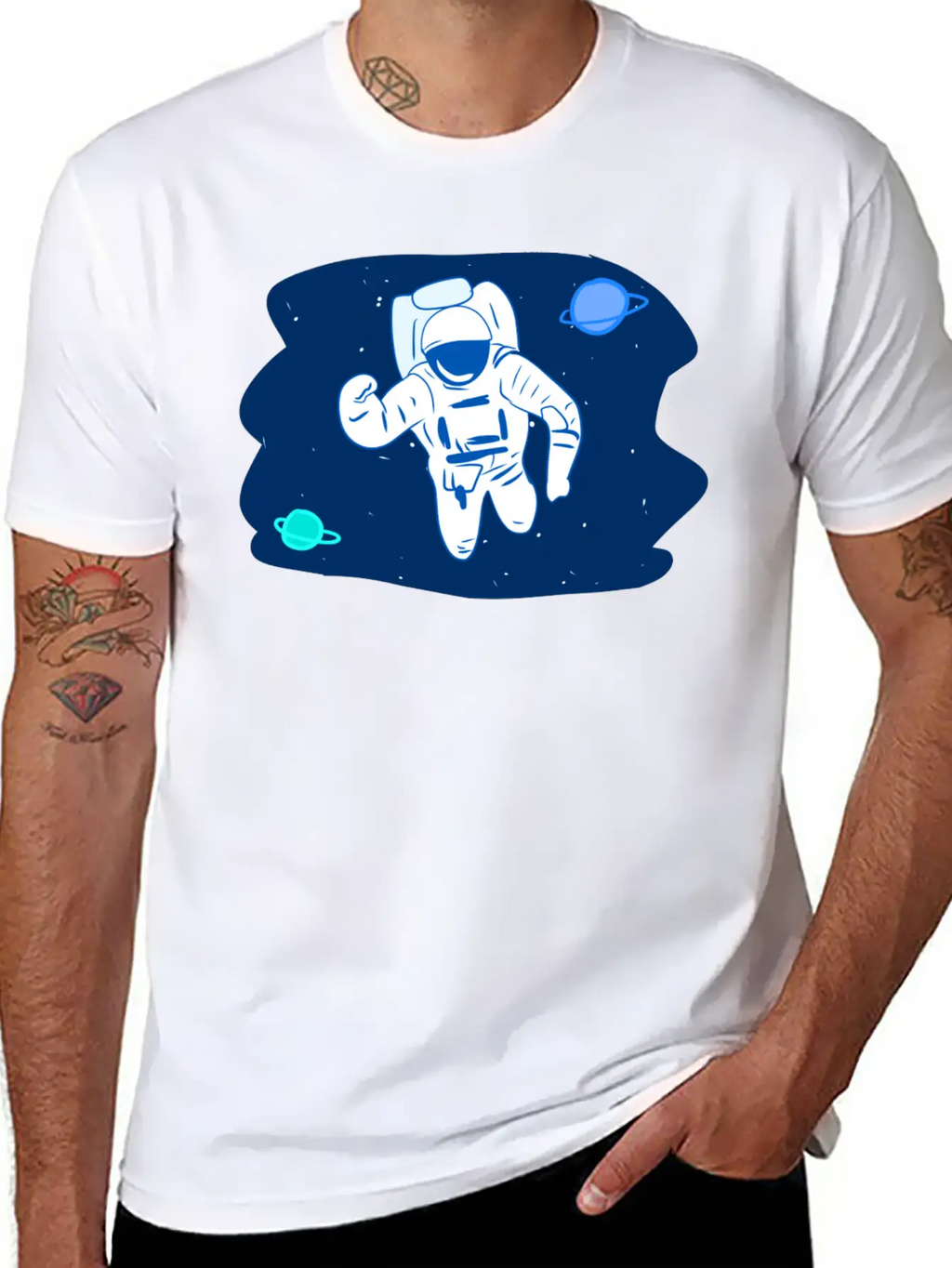 Astronaut Stars Star Planets Planet Space Breathable Soft Cotton T-Shirt – Timeless Casual Look