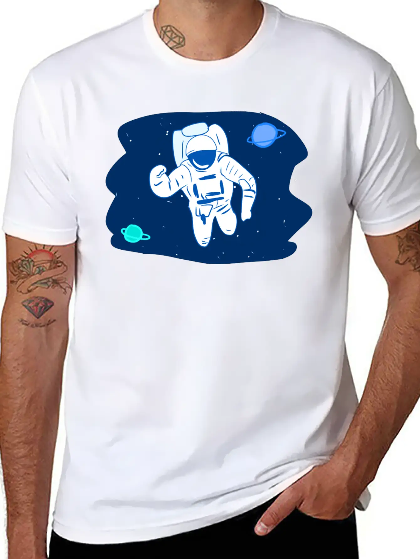 Astronaut Stars Star Planets Planet Space Breathable Soft Cotton T-Shirt – Timeless Casual Look