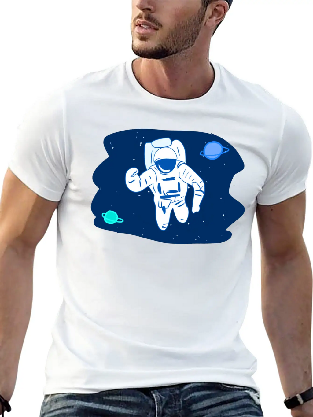 Astronaut Stars Star Planets Planet Space Breathable Soft Cotton T-Shirt – Timeless Casual Look