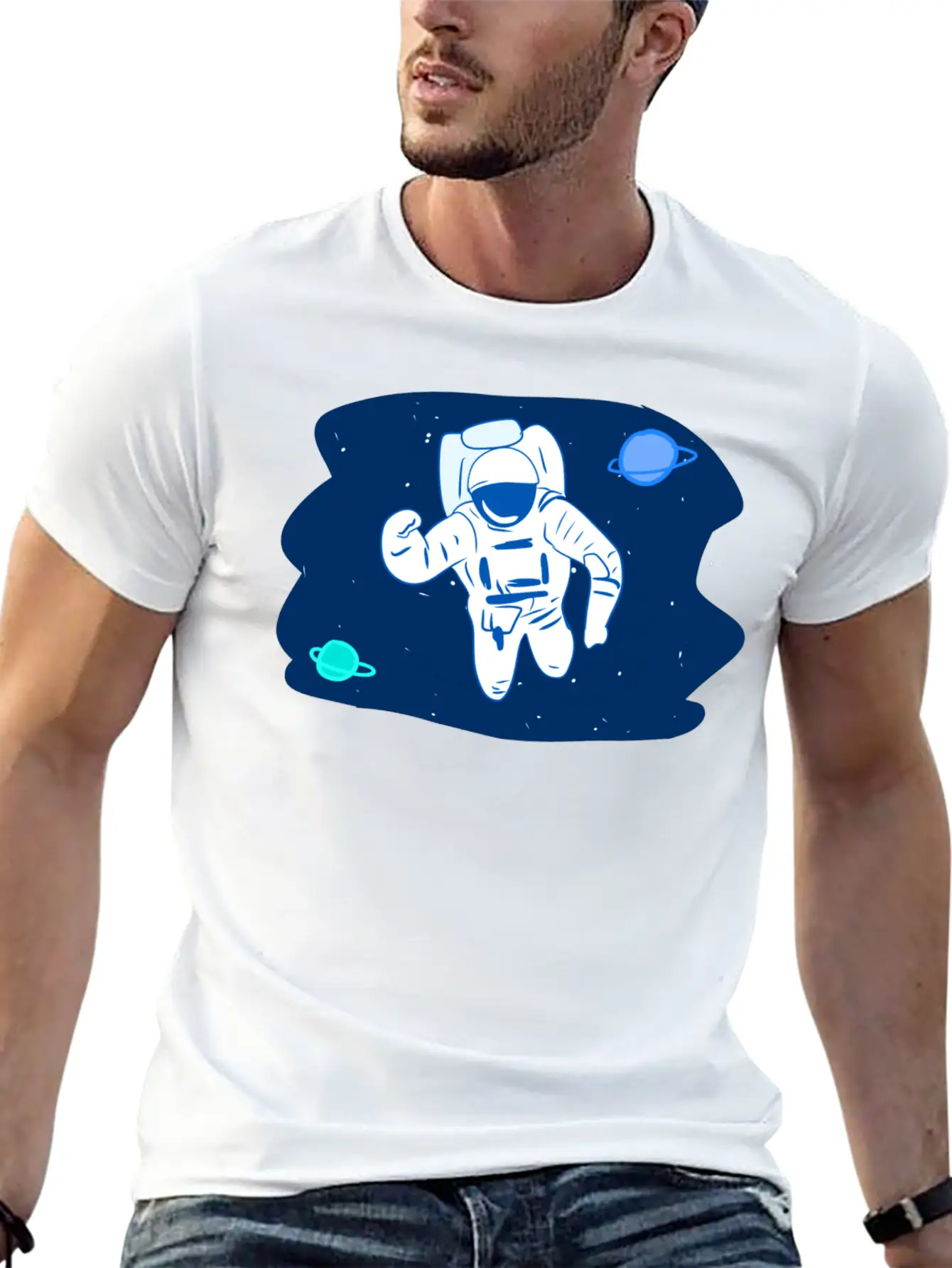 Astronaut Stars Star Planets Planet Space Breathable Soft Cotton T-Shirt – Timeless Casual Look