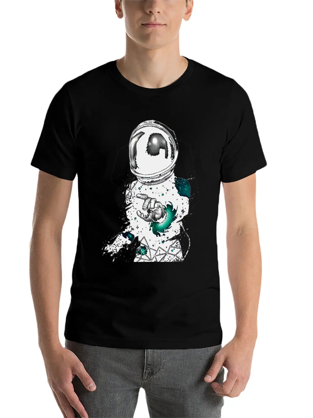 Astronaut Vs Universe Geometry Casual Graphic T-Shirt – Simple And Comfortable Daily Wear