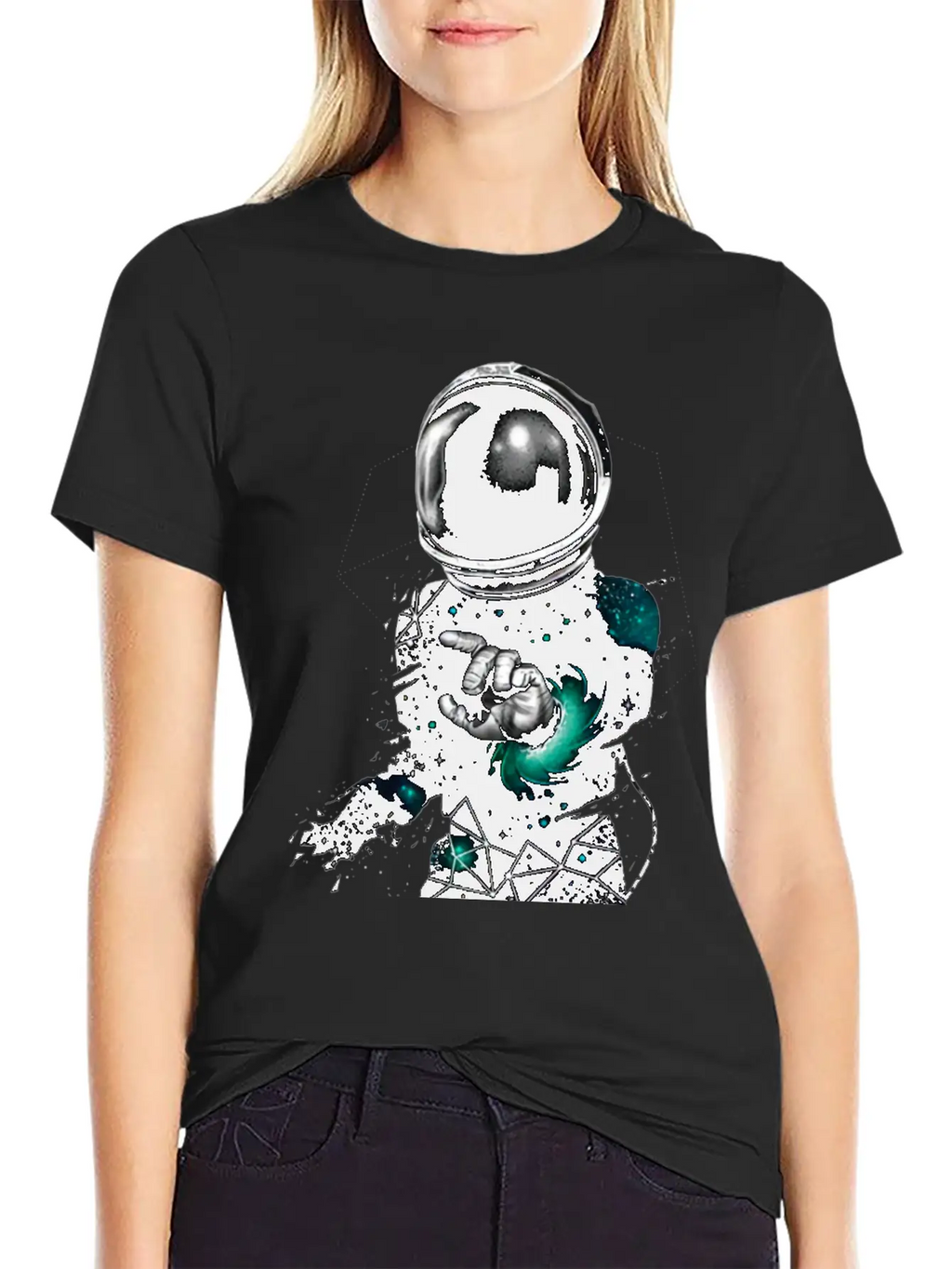 Astronaut Vs Universe Geometry Casual Graphic T-Shirt – Simple And Comfortable Daily Wear