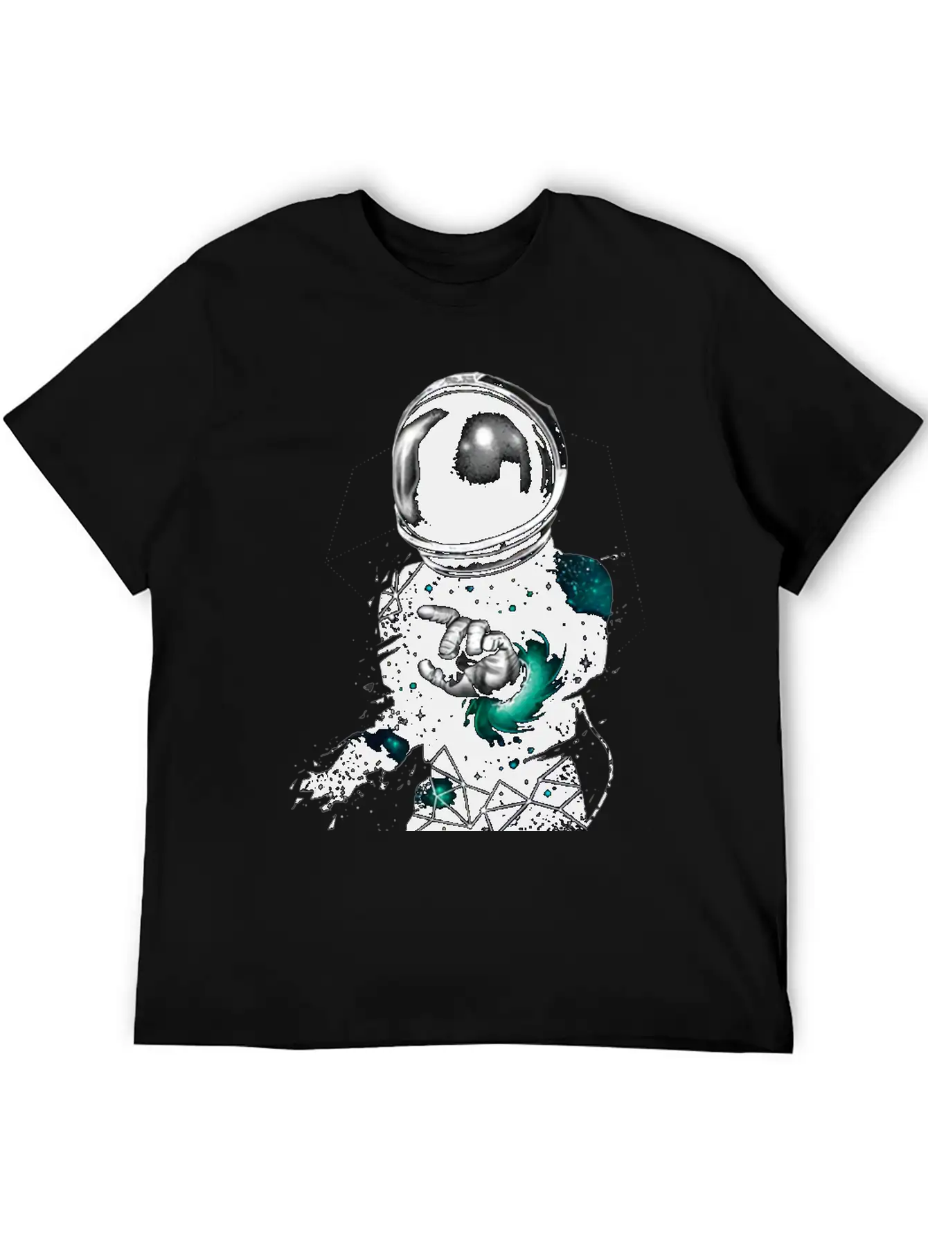 Astronaut Vs Universe Geometry Casual Graphic T-Shirt – Simple And Comfortable Daily Wear