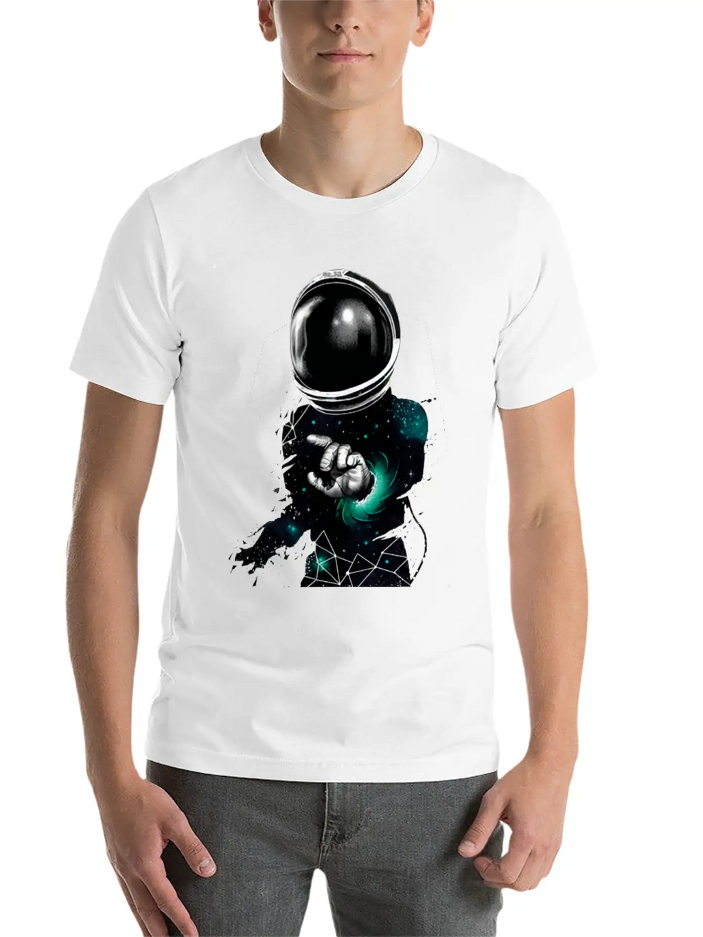 Astronaut Vs Universe Geometry Casual Graphic T-Shirt – Simple And Comfortable Daily Wear