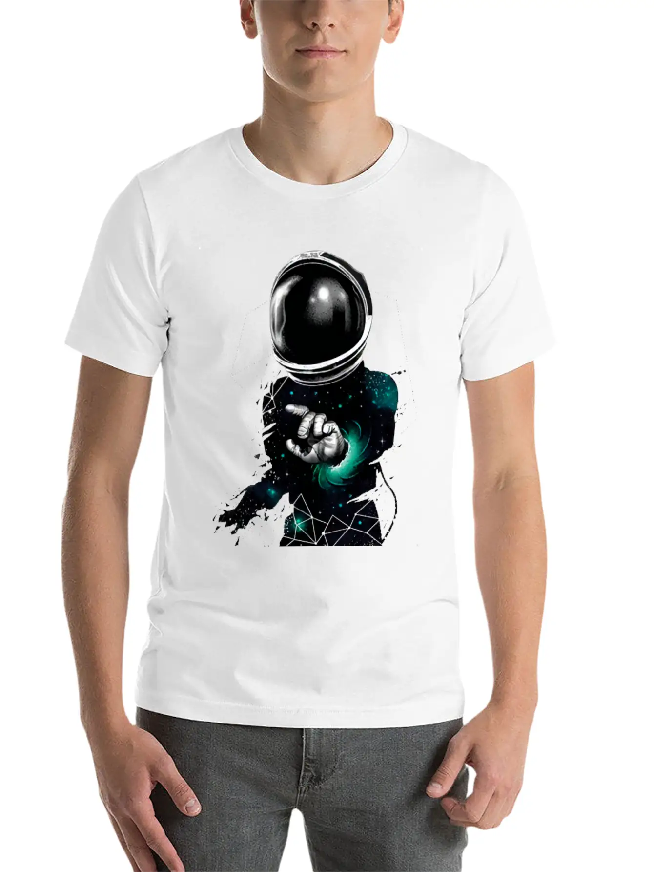 Astronaut Vs Universe Geometry Casual Graphic T-Shirt – Simple And Comfortable Daily Wear