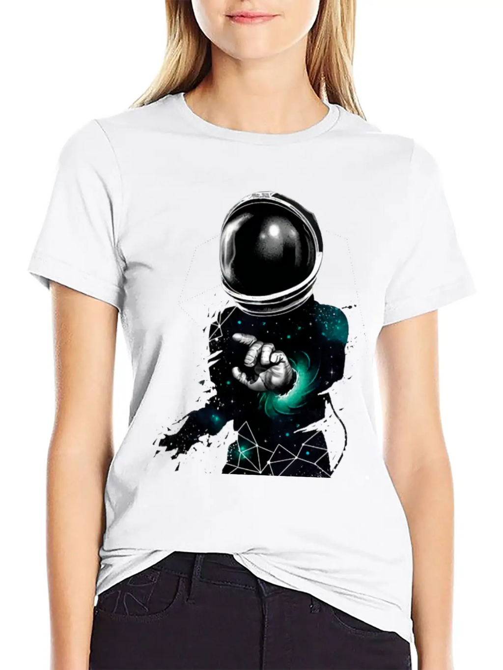 Astronaut Vs Universe Geometry Casual Graphic T-Shirt – Simple And Comfortable Daily Wear