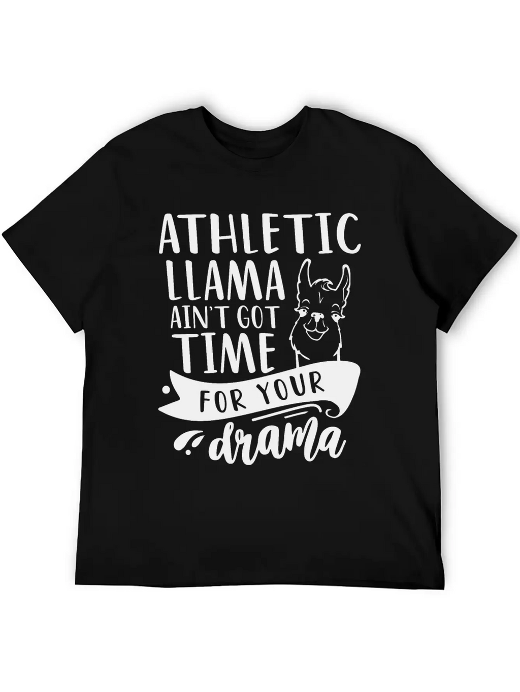 Athletic Funny Llama Drama Unisex Short Sleeve Soft Cotton T-Shirt – Casual Everyday Wear