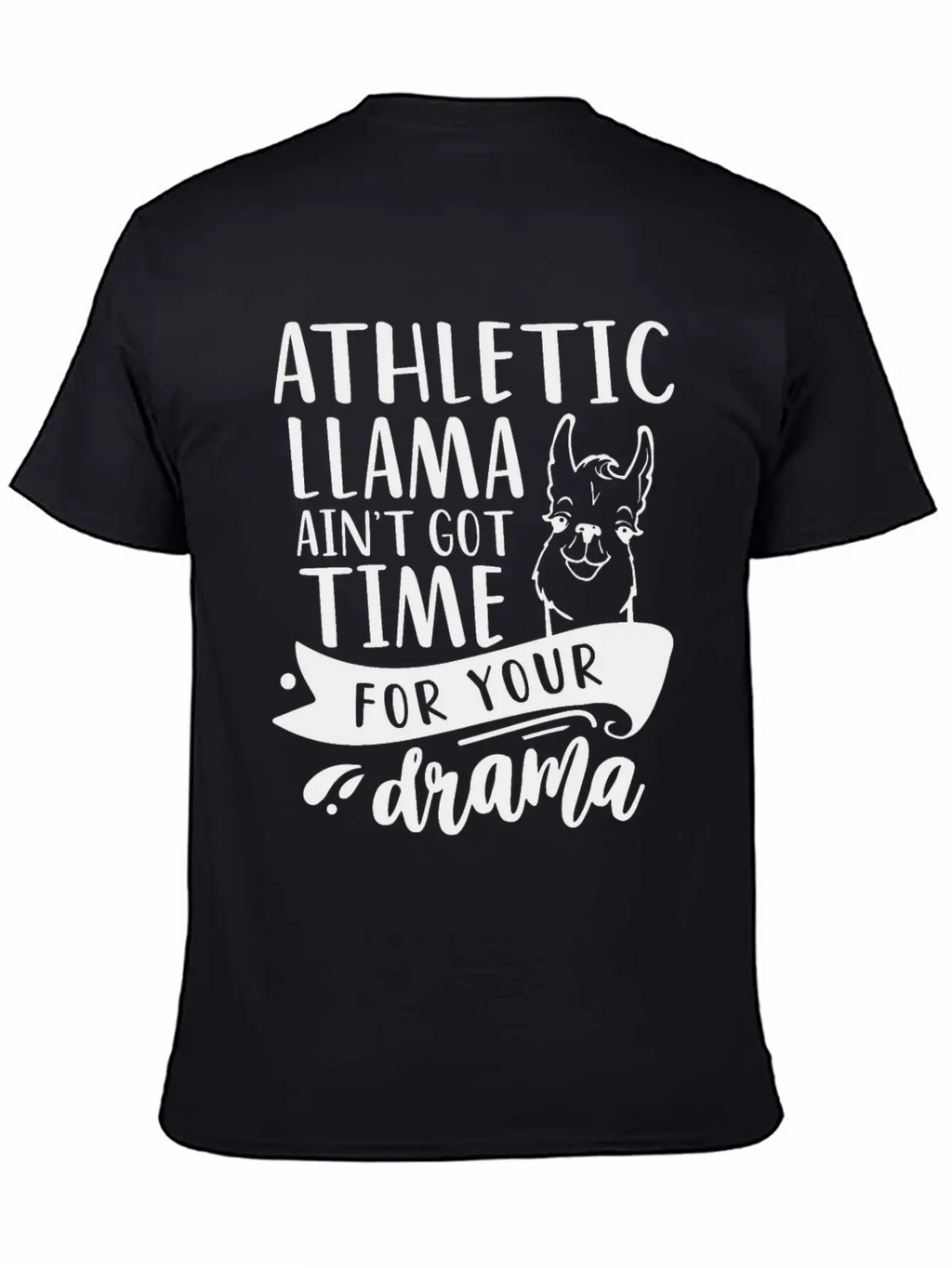Athletic Funny Llama Drama Unisex Short Sleeve Soft Cotton T-Shirt – Casual Everyday Wear