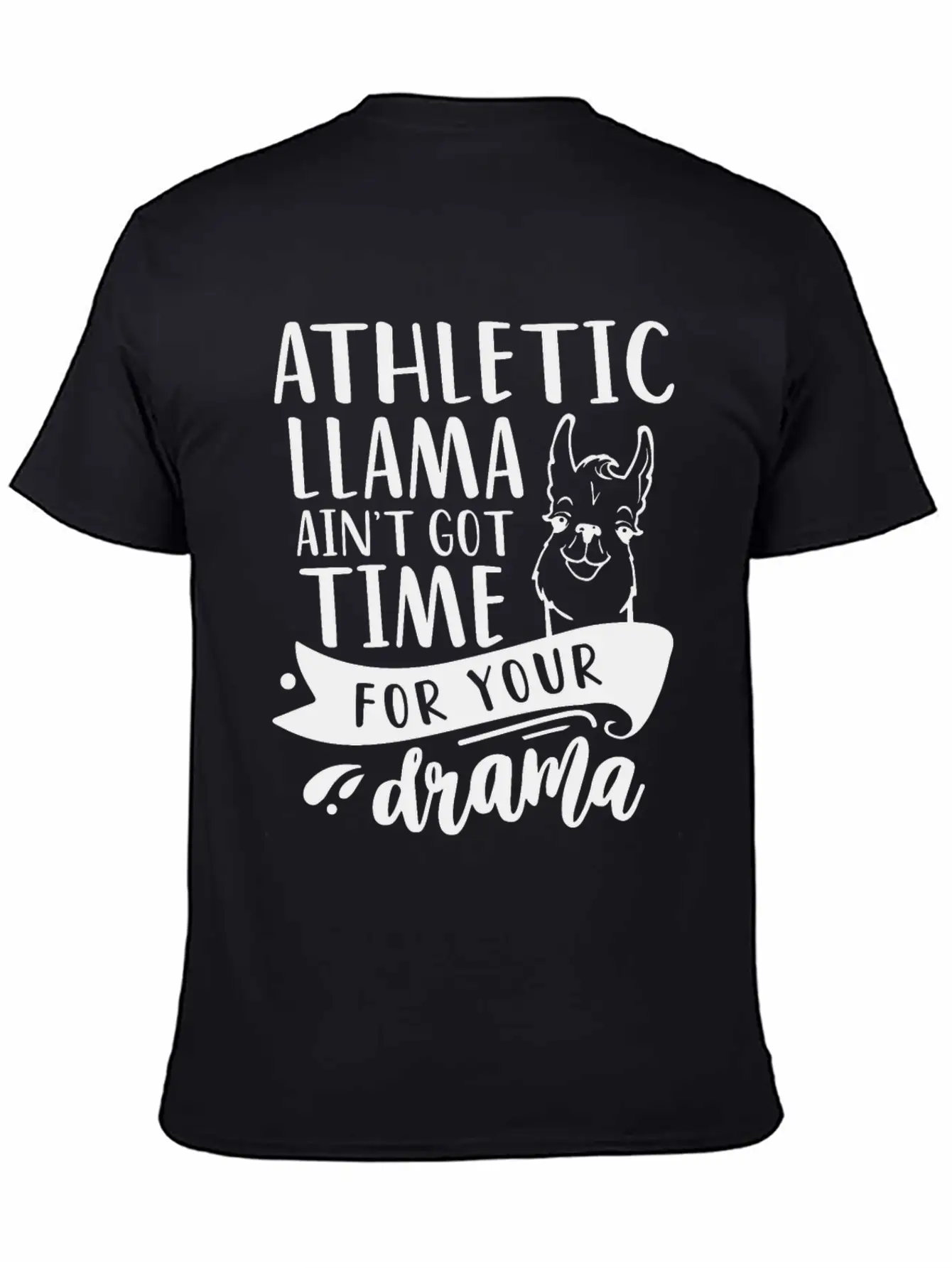 Athletic Funny Llama Drama Unisex Short Sleeve Soft Cotton T-Shirt – Casual Everyday Wear