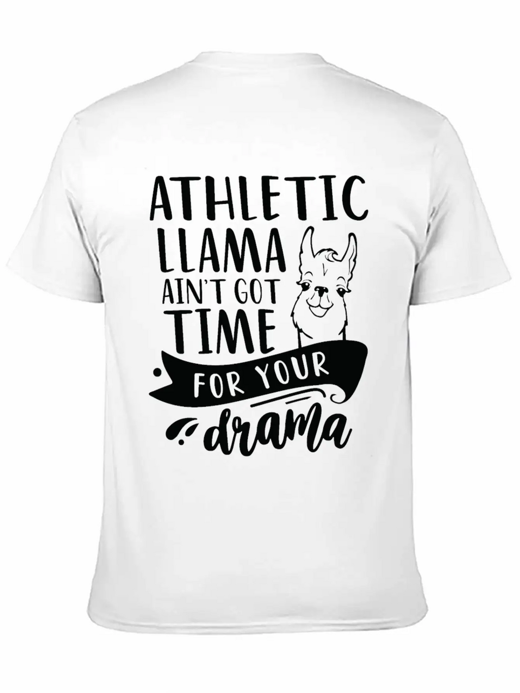 Athletic Funny Llama Drama Unisex Short Sleeve Soft Cotton T-Shirt – Casual Everyday Wear