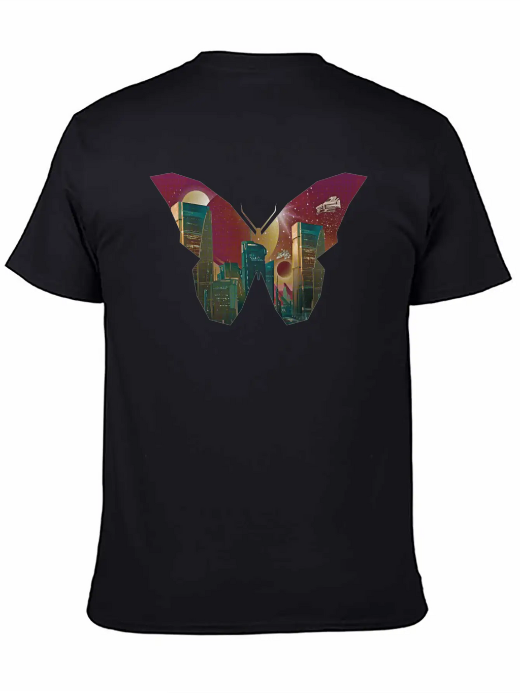 Atom Punk Aesthetic Vaporwave Futuristic Butterfly Unisex Short Sleeve Soft Cotton T-Shirt – Casual Everyday Wear