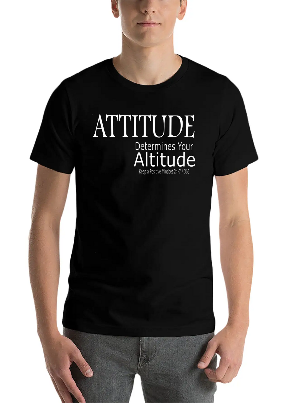 Attitude Determines Your Altitude Unisex Short Sleeve Soft Cotton T-Shirt – Casual Everyday Wear