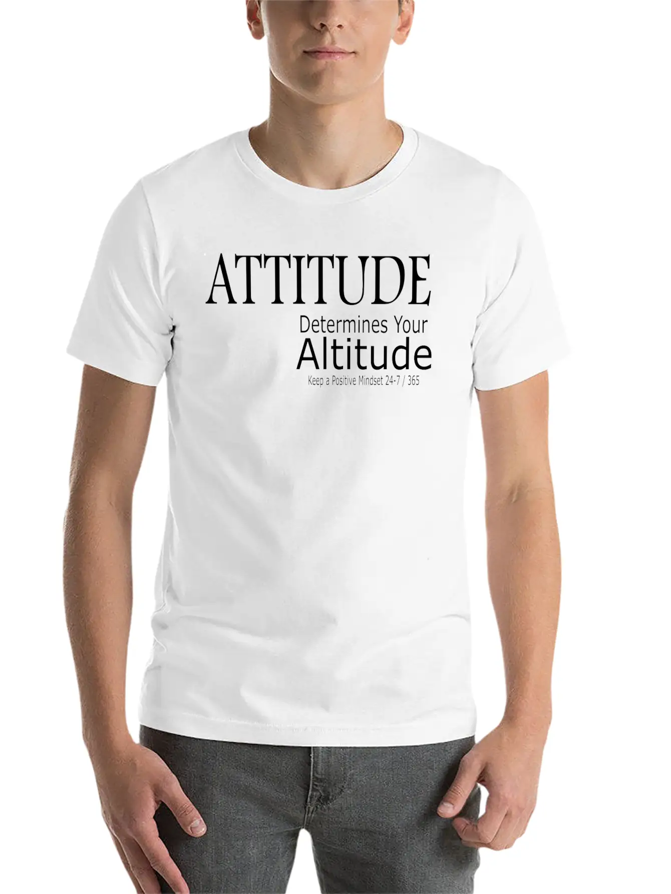 Attitude Determines Your Altitude Unisex Short Sleeve Soft Cotton T-Shirt – Casual Everyday Wear