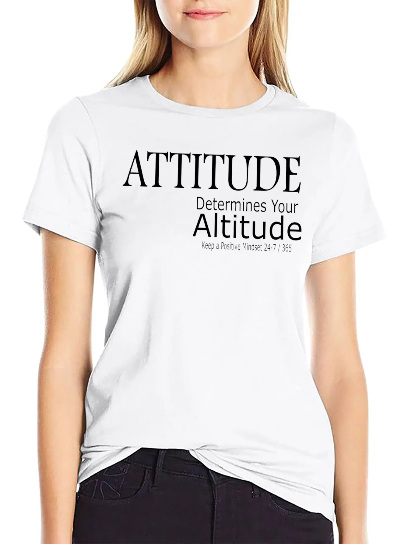 Attitude Determines Your Altitude Unisex Short Sleeve Soft Cotton T-Shirt – Casual Everyday Wear