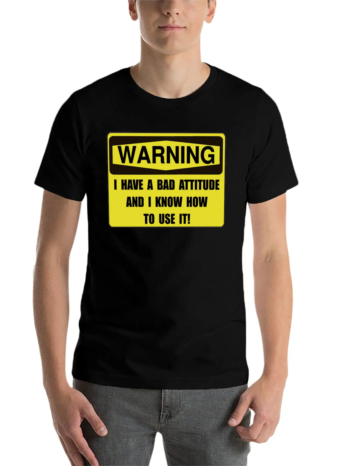 Attitude Warning Breathable Soft Cotton T-Shirt – Timeless Casual Look