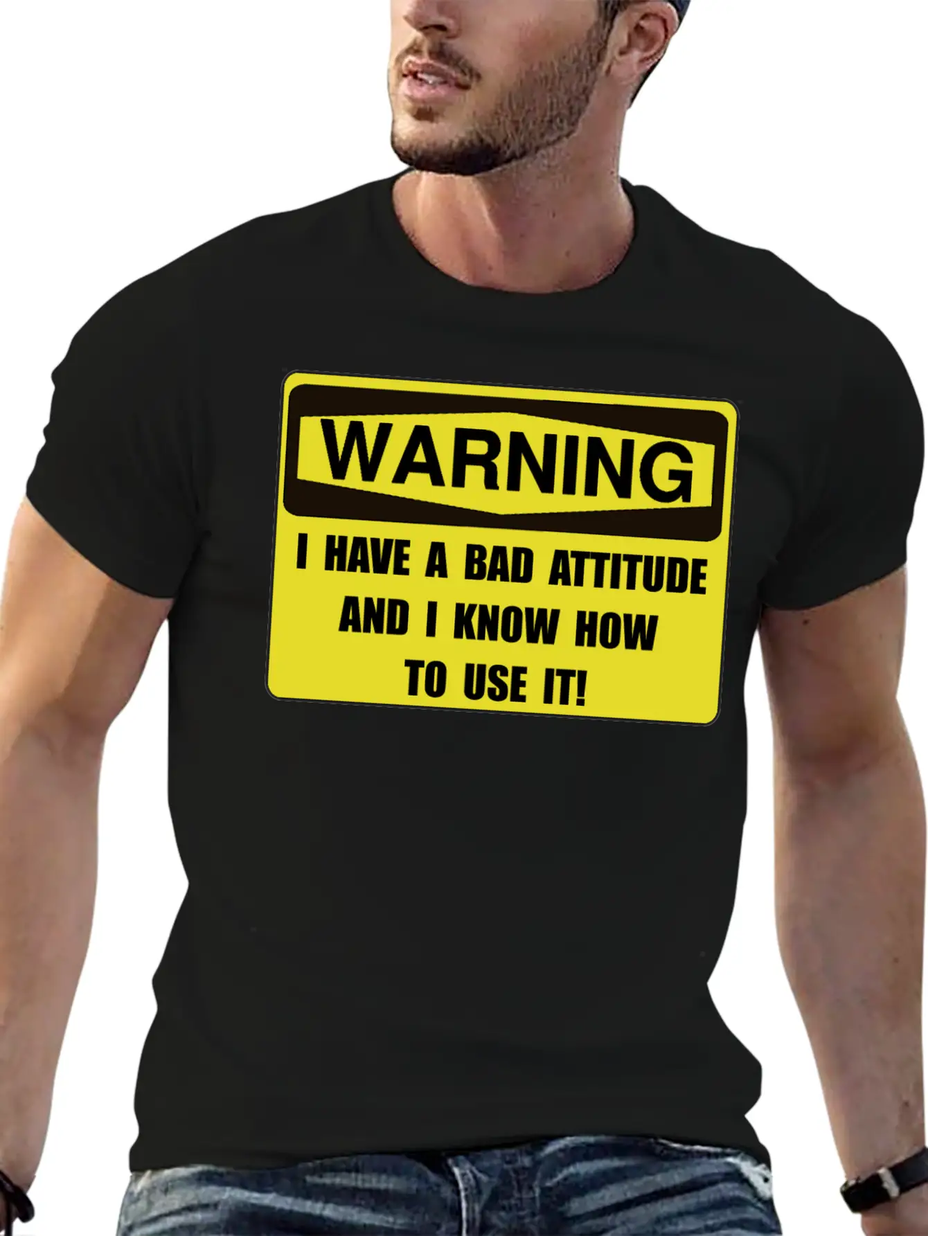Attitude Warning Breathable Soft Cotton T-Shirt – Timeless Casual Look