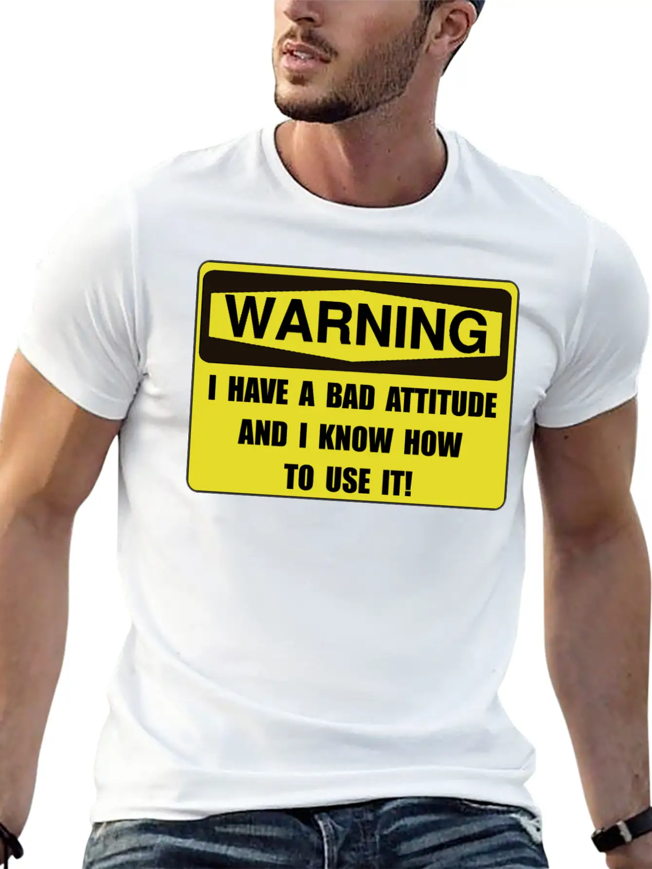 Attitude Warning Breathable Soft Cotton T-Shirt – Timeless Casual Look