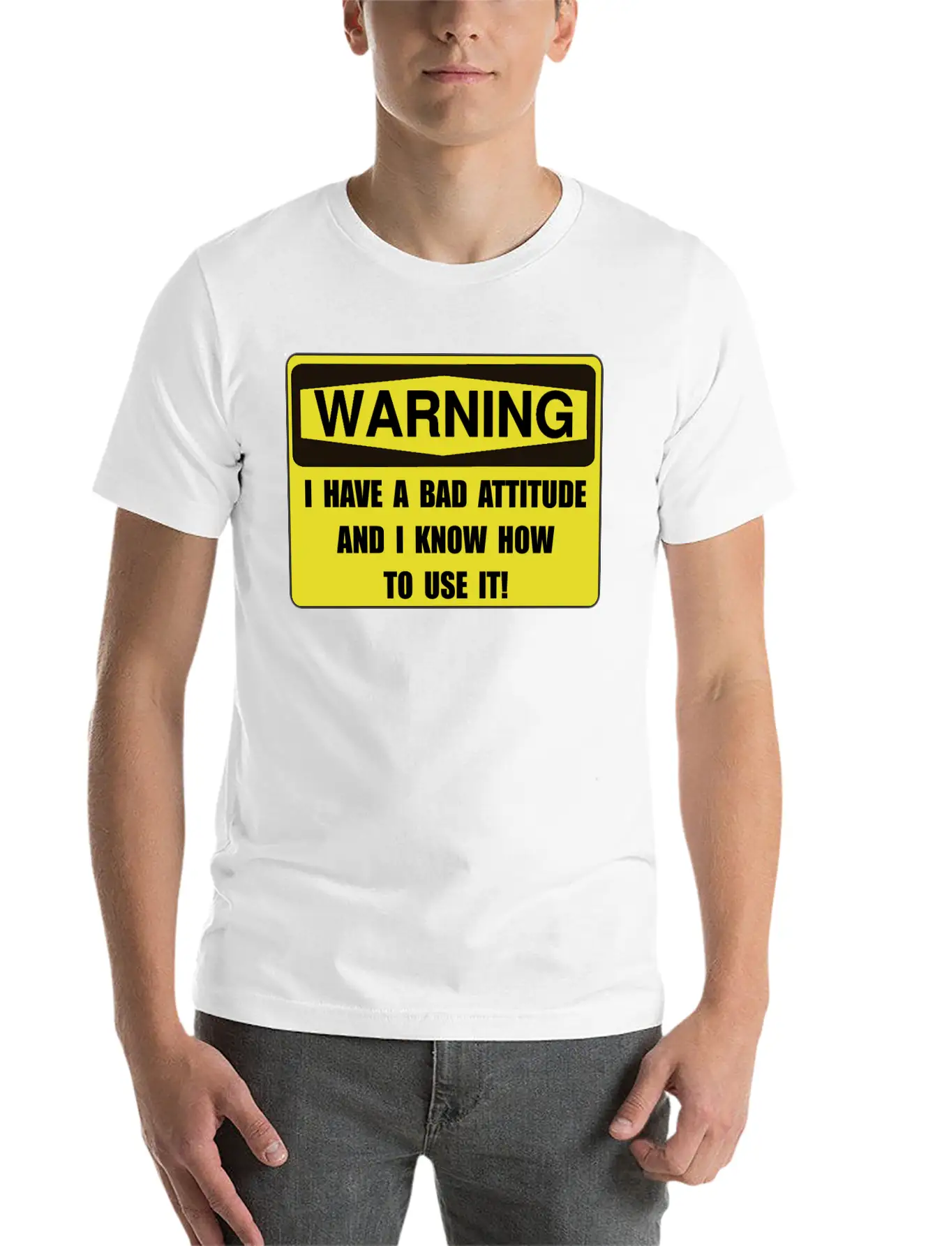 Attitude Warning Breathable Soft Cotton T-Shirt – Timeless Casual Look