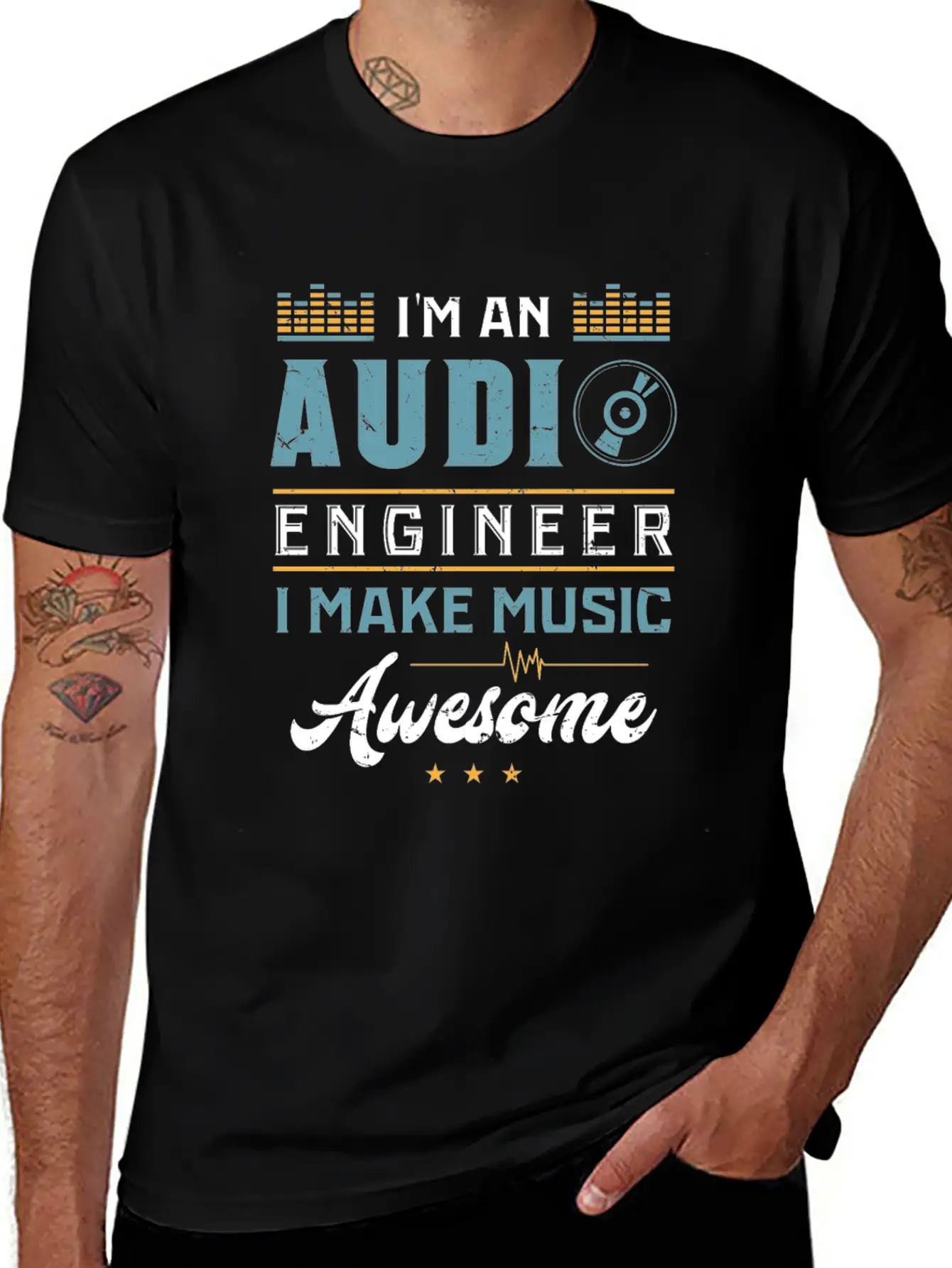 AUDIO ENGINEER: Awesome Music Unisex Casual T-Shirt – Clean Design For Daily Comfort