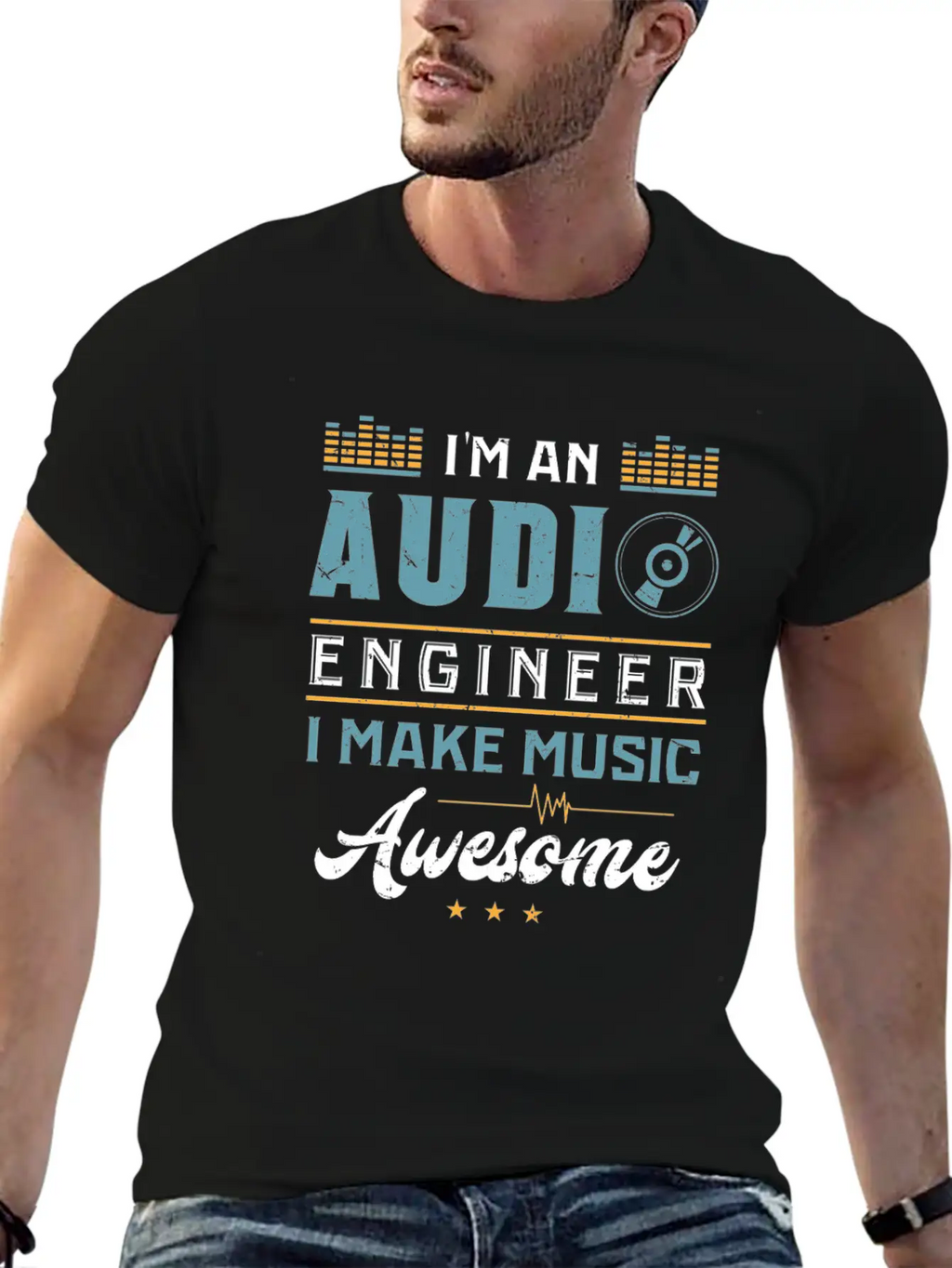 AUDIO ENGINEER: Awesome Music Unisex Casual T-Shirt – Clean Design For Daily Comfort
