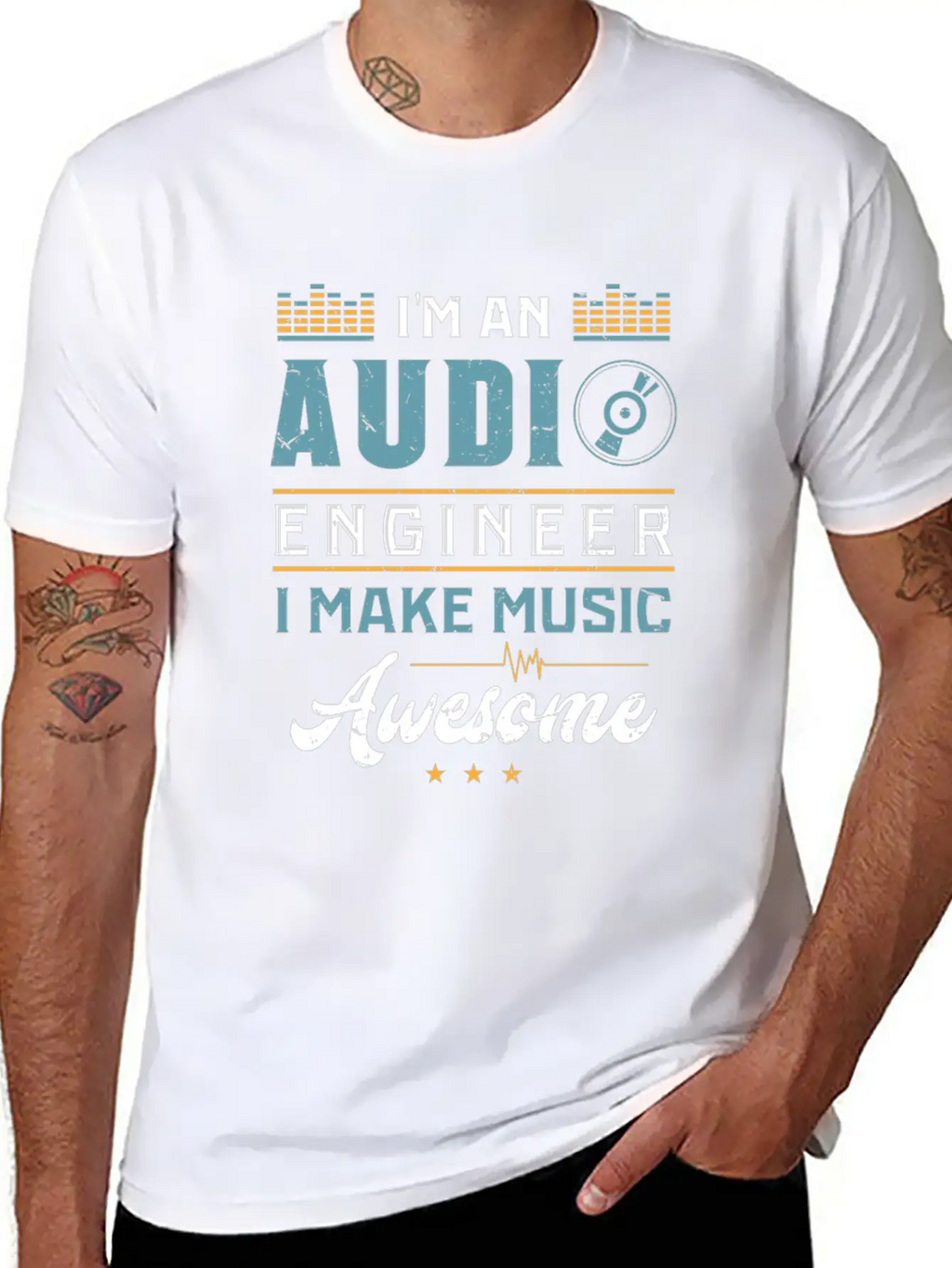 AUDIO ENGINEER: Awesome Music Unisex Casual T-Shirt – Clean Design For Daily Comfort