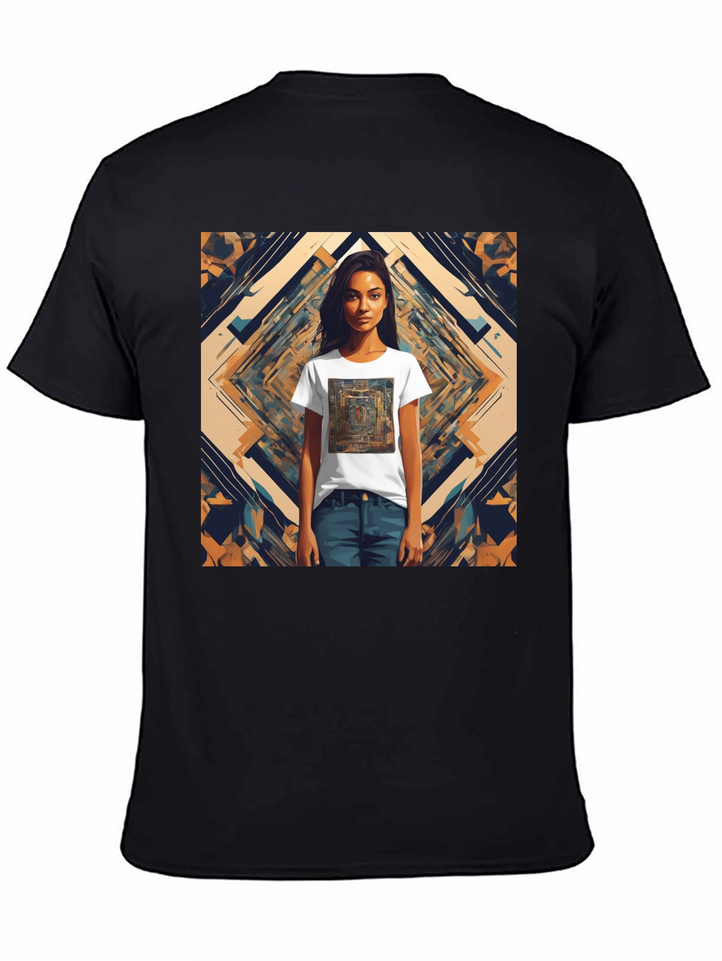 Abstract Graphic Tee - Edgy Style