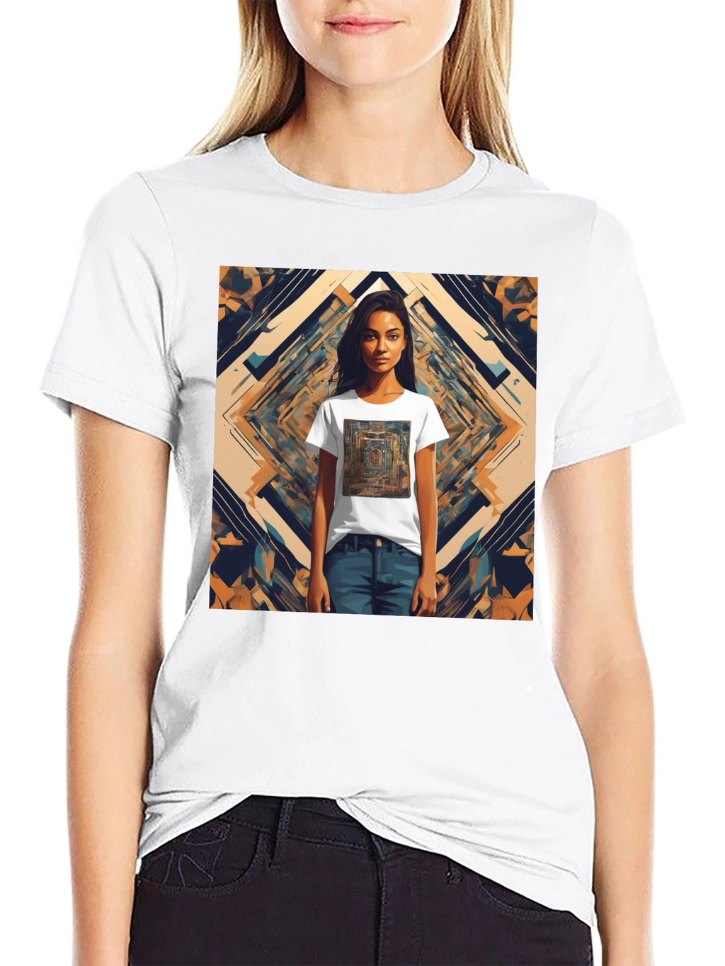 Abstract Graphic Tee - Edgy Style