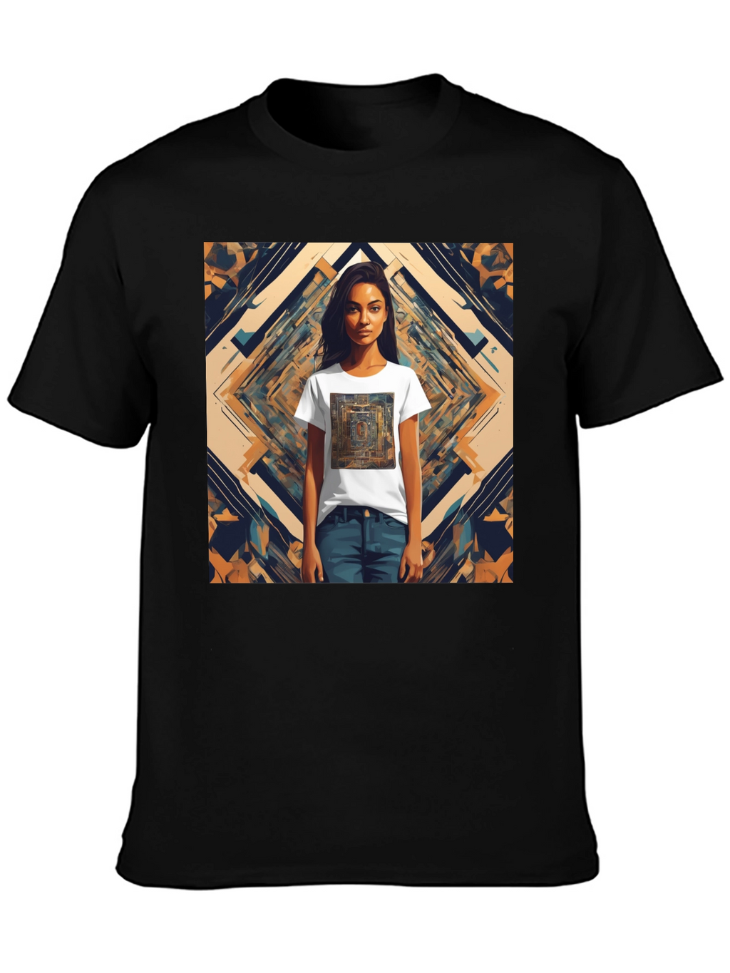 Abstract Graphic Tee - Edgy Style