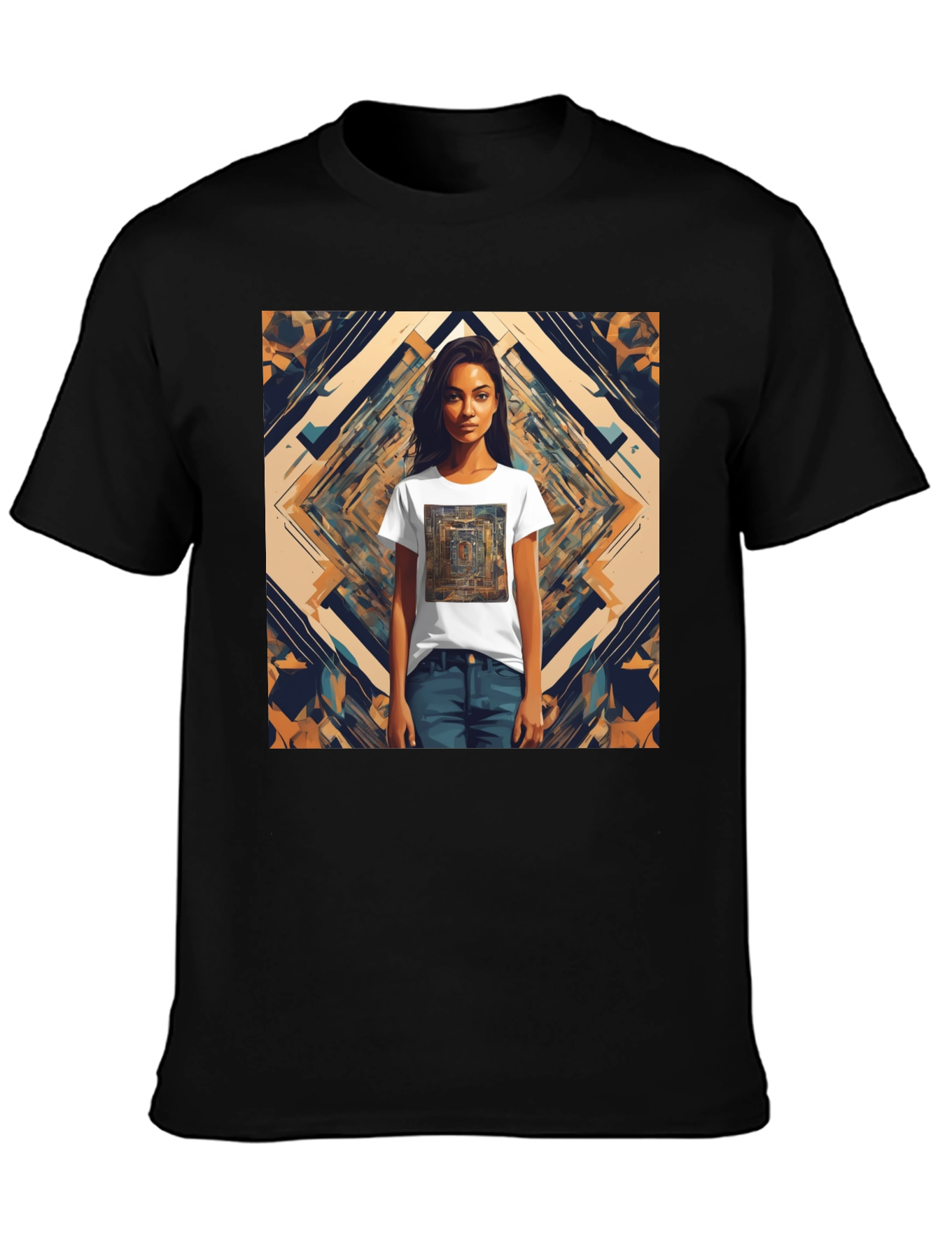 Abstract Graphic Tee - Edgy Style