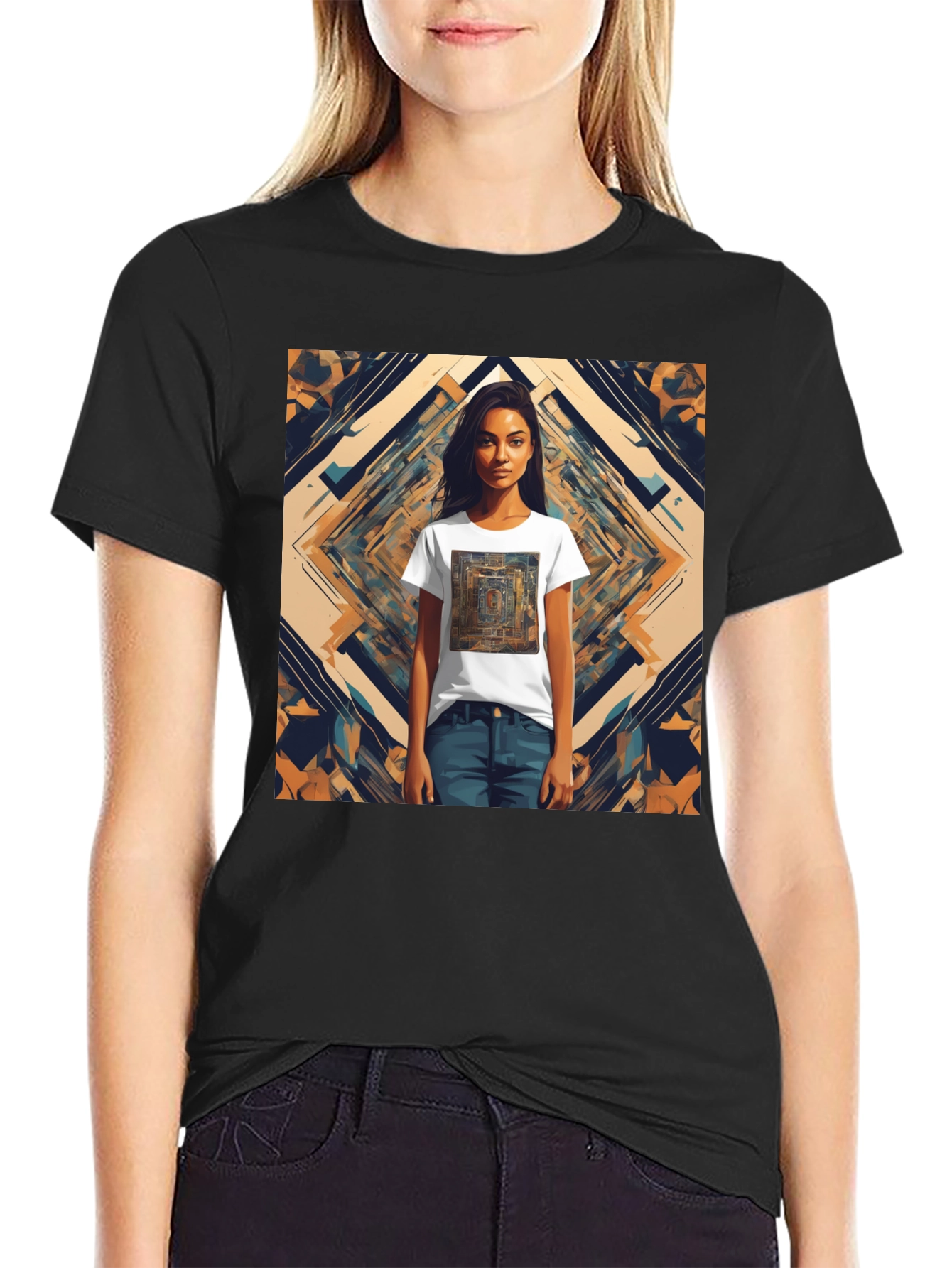 Abstract Graphic Tee - Edgy Style