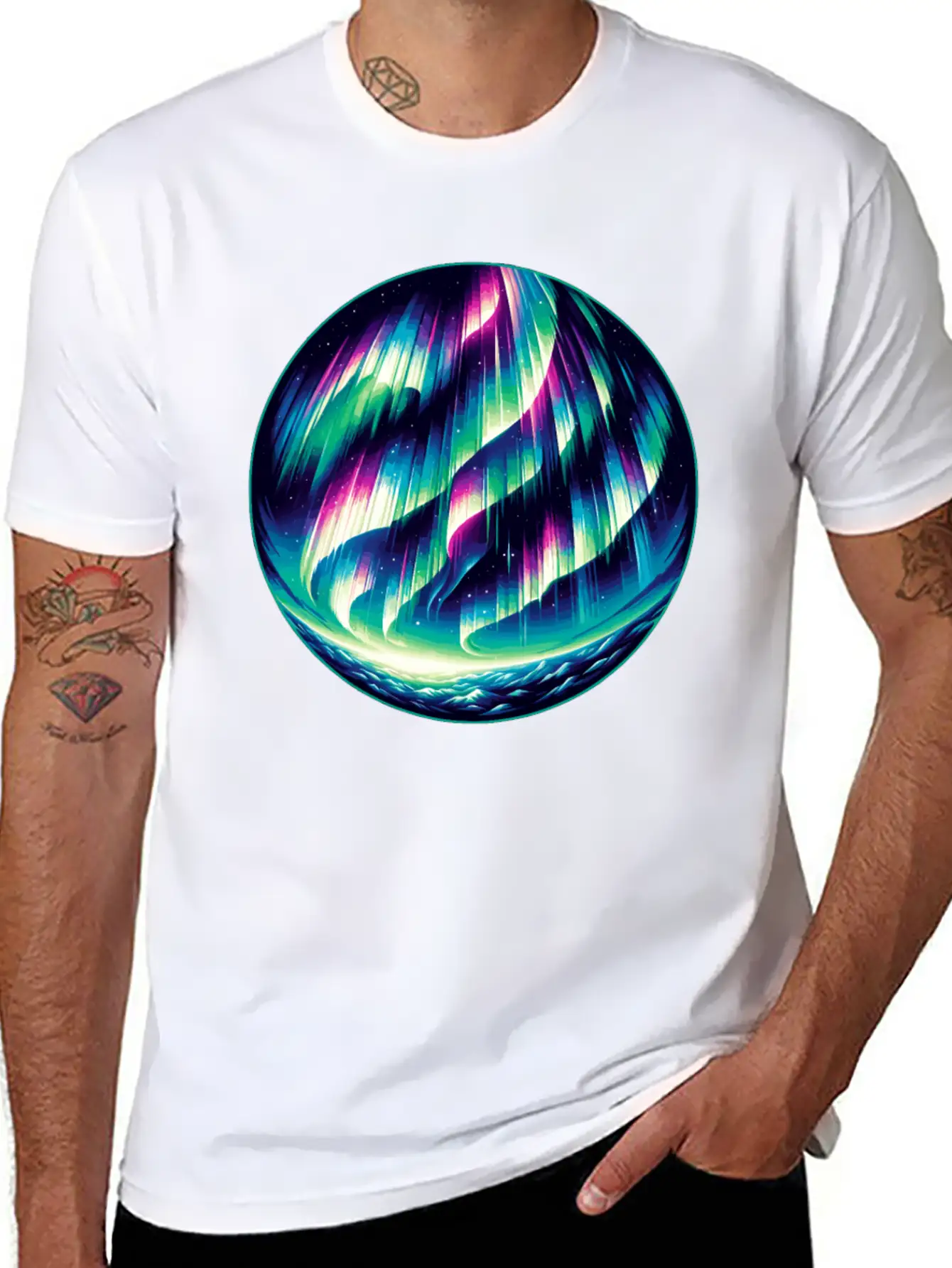 Aurora Borealis Enthusiast Northern Lights Lover Essential Cotton Tee For Daily Outfits – Unisex Style