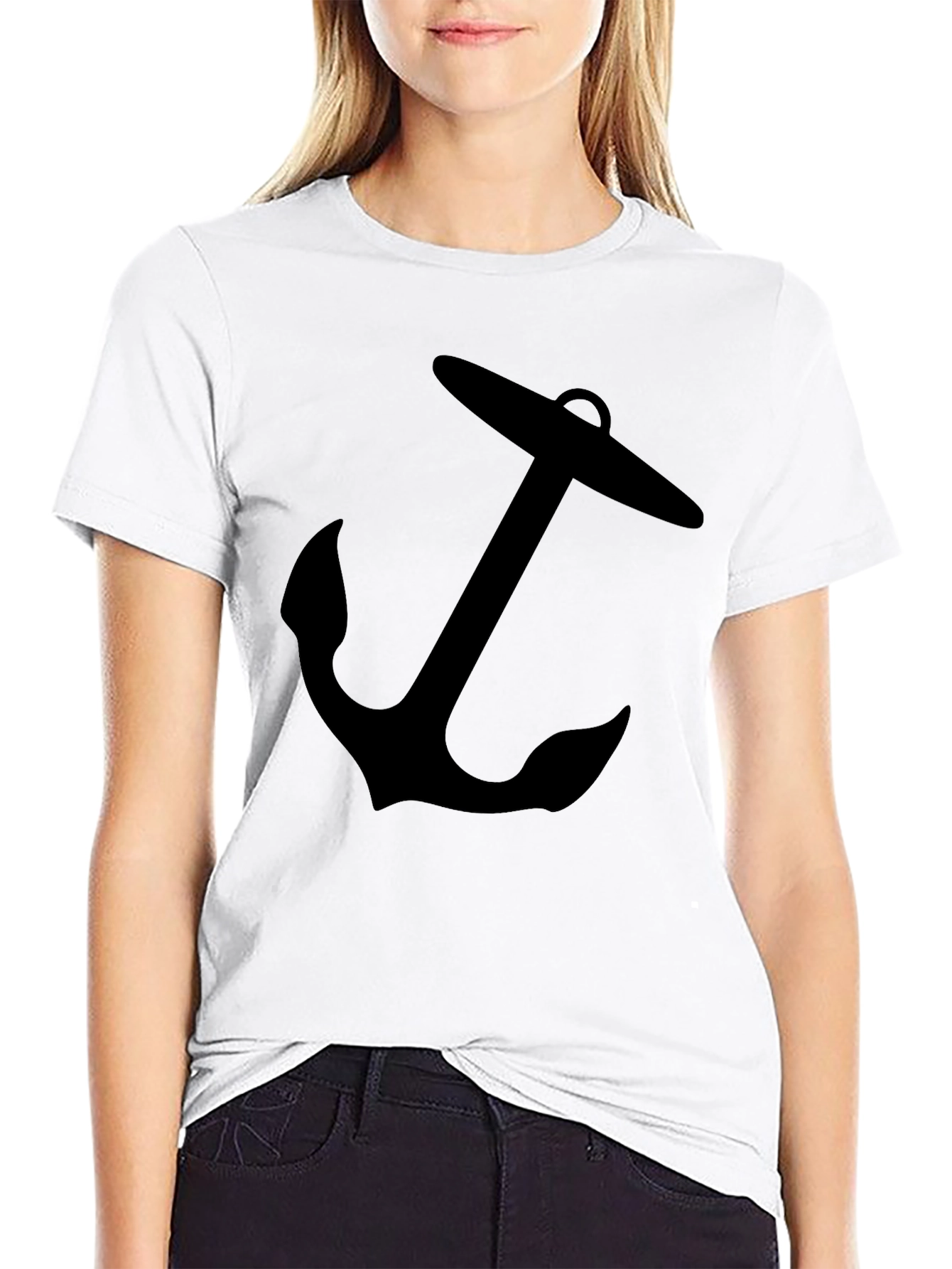 Black Anchor Graphic Tee - Nautical Style Comfort