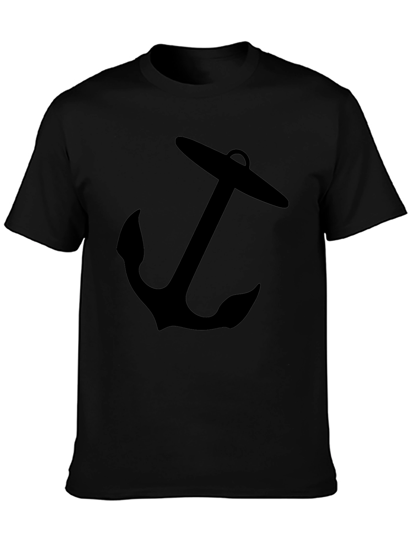 Black Anchor Graphic Tee - Nautical Style Comfort