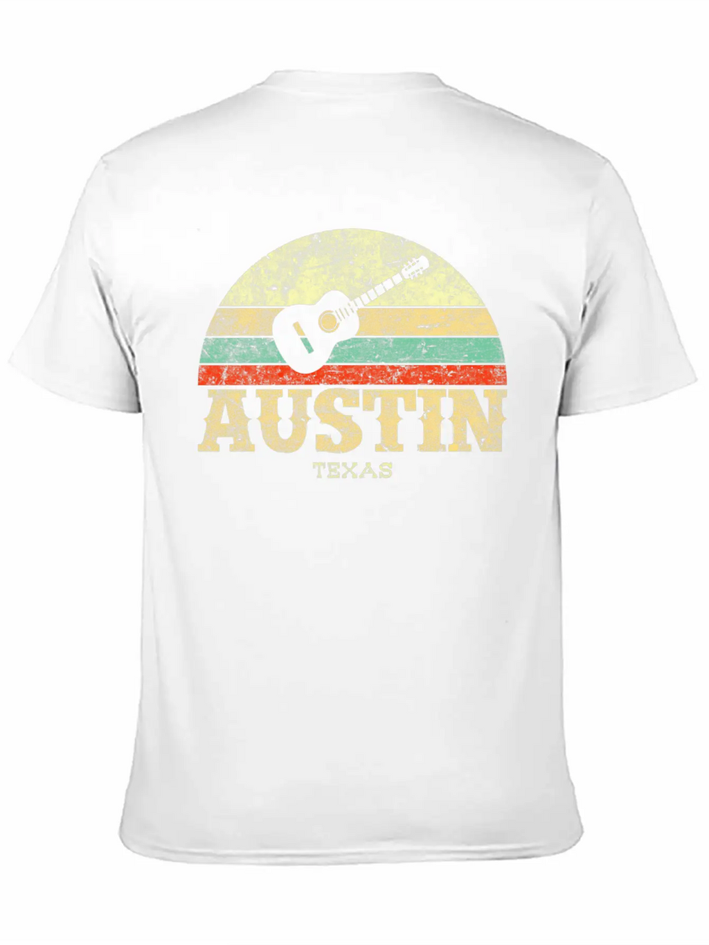 Austin Texas Guitar Lone Star State Casual Graphic T-Shirt – Simple And Comfortable Daily Wear